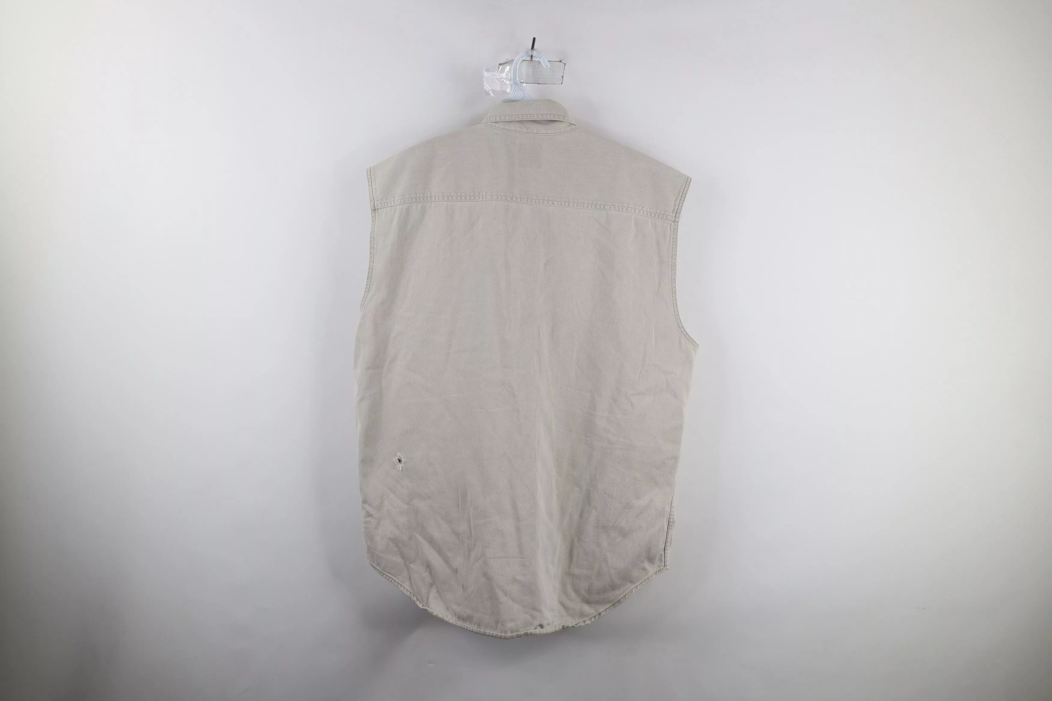 Gap Shirts Button Ups Gap × Vintage Vintage 90s Gap Cut Off Collared Denim Button Shirt Beige