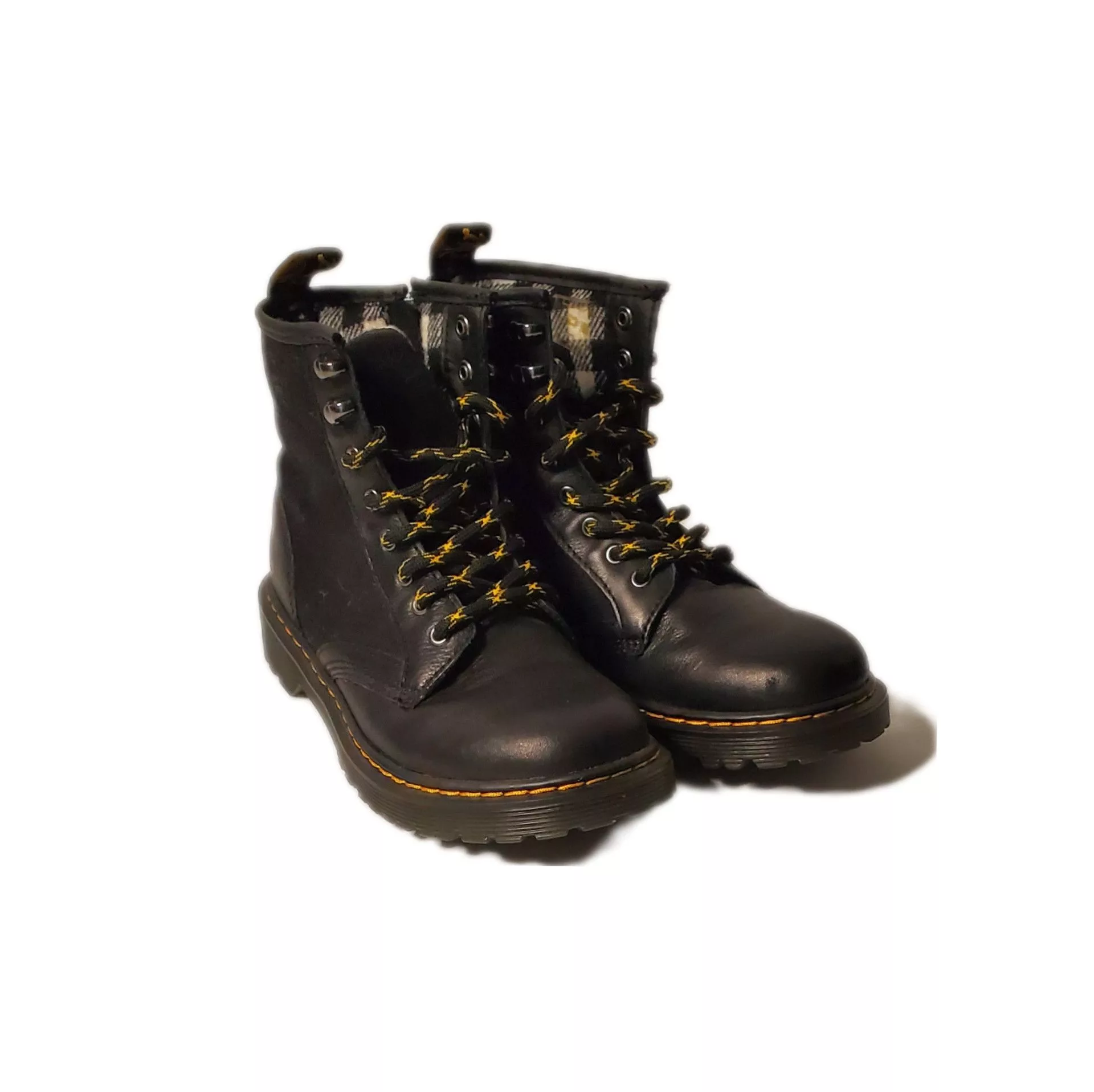 Vintage Boots Vintage Doc Martens Canvas and Leather Youth Boots Black