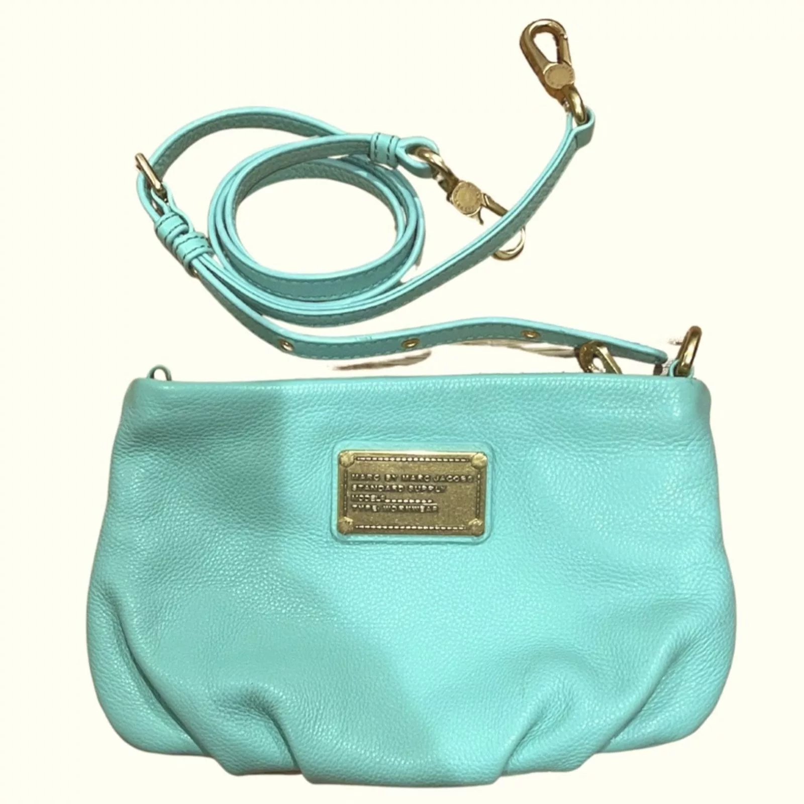 Marc Jacobs Shoulder Bags MARC JACOBS Mint Leather Classic Q Percy Crossbody Bag Green