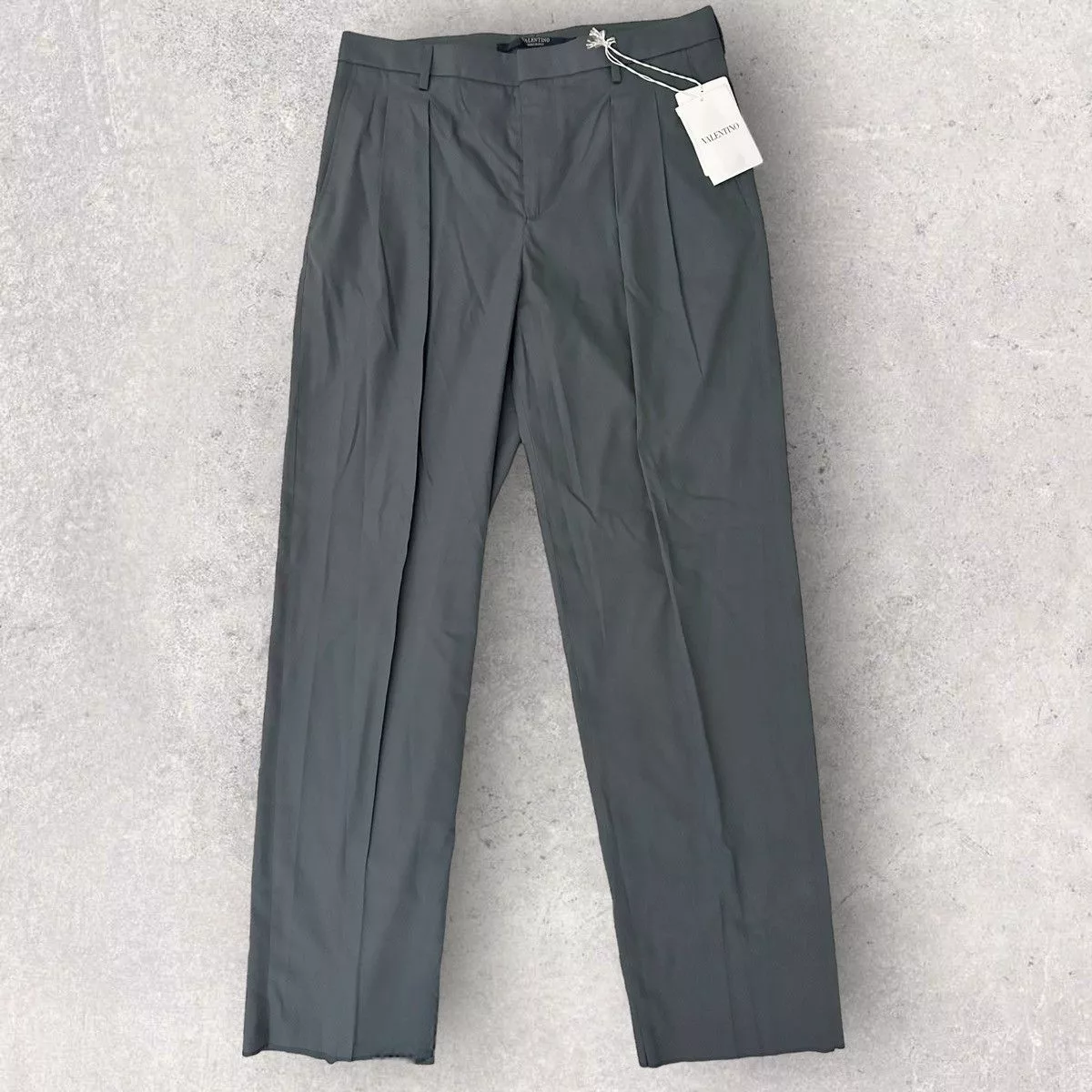 Valentino Casual Pants Valentino Cotton Silk Pants Gray