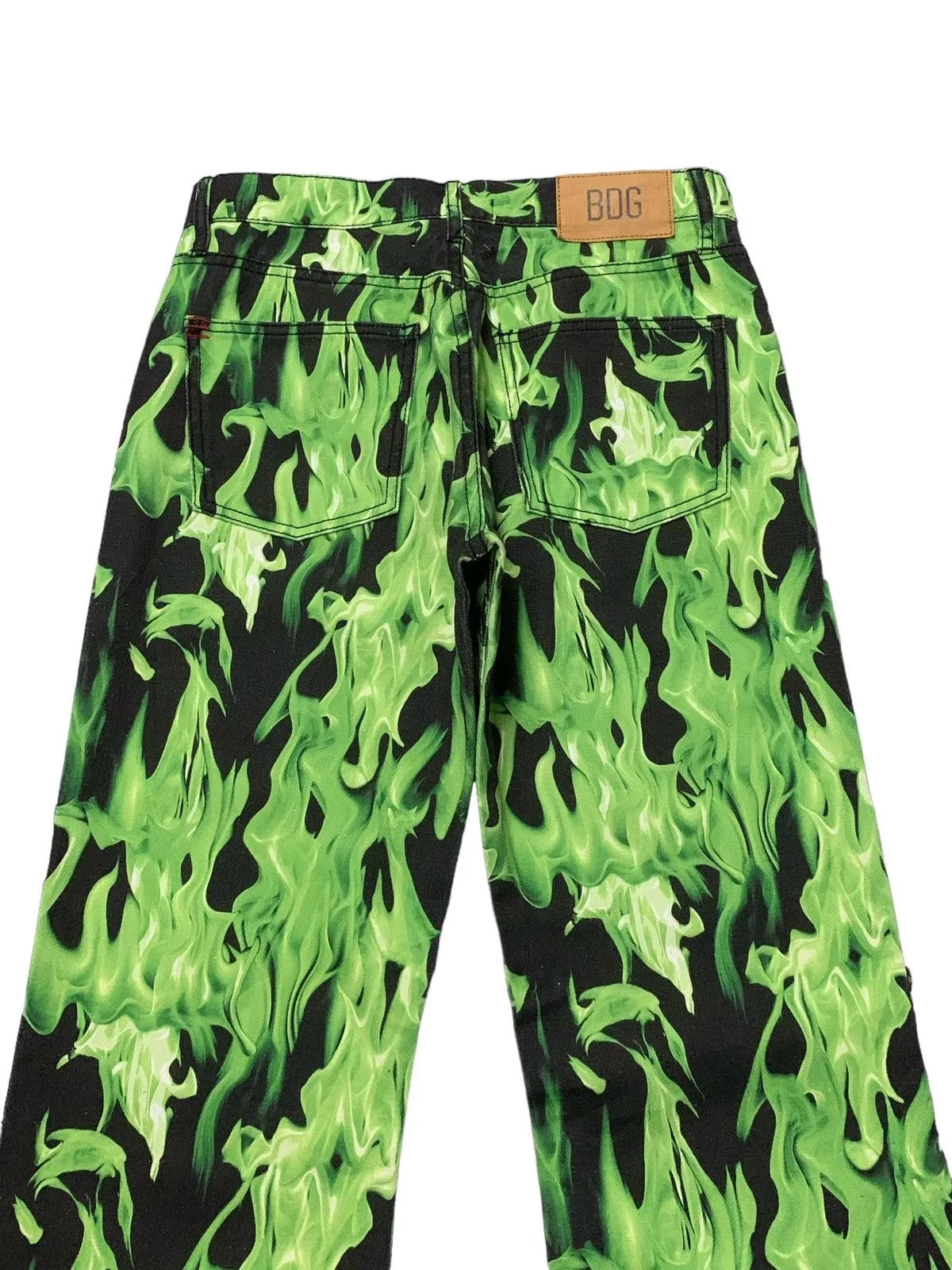 5351 POUR LES HOMMES Denim 5351 POUR LES HOMMES × Junya Watanabe BDG Green Flame Bootcut Flared Denim Pants Black