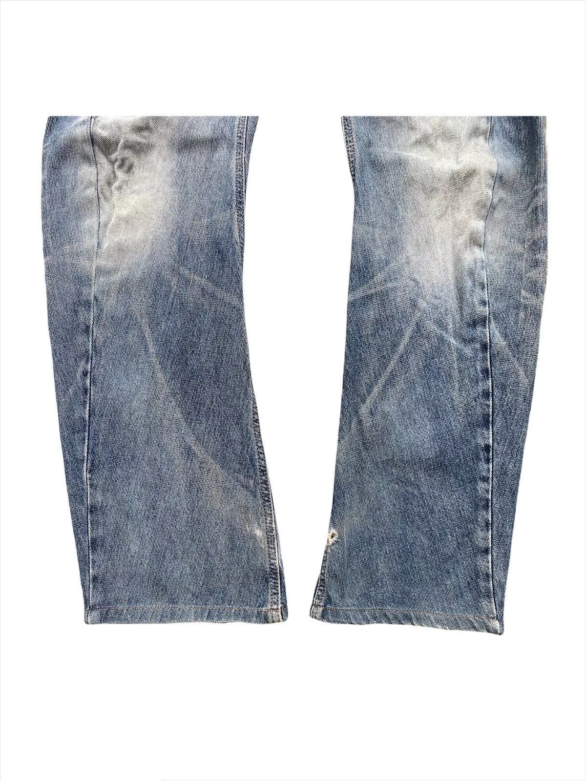 Edwin Denim Vtg Edwin E-function Curved Leg Distressed Denim MadeInJapan Blue Vintage