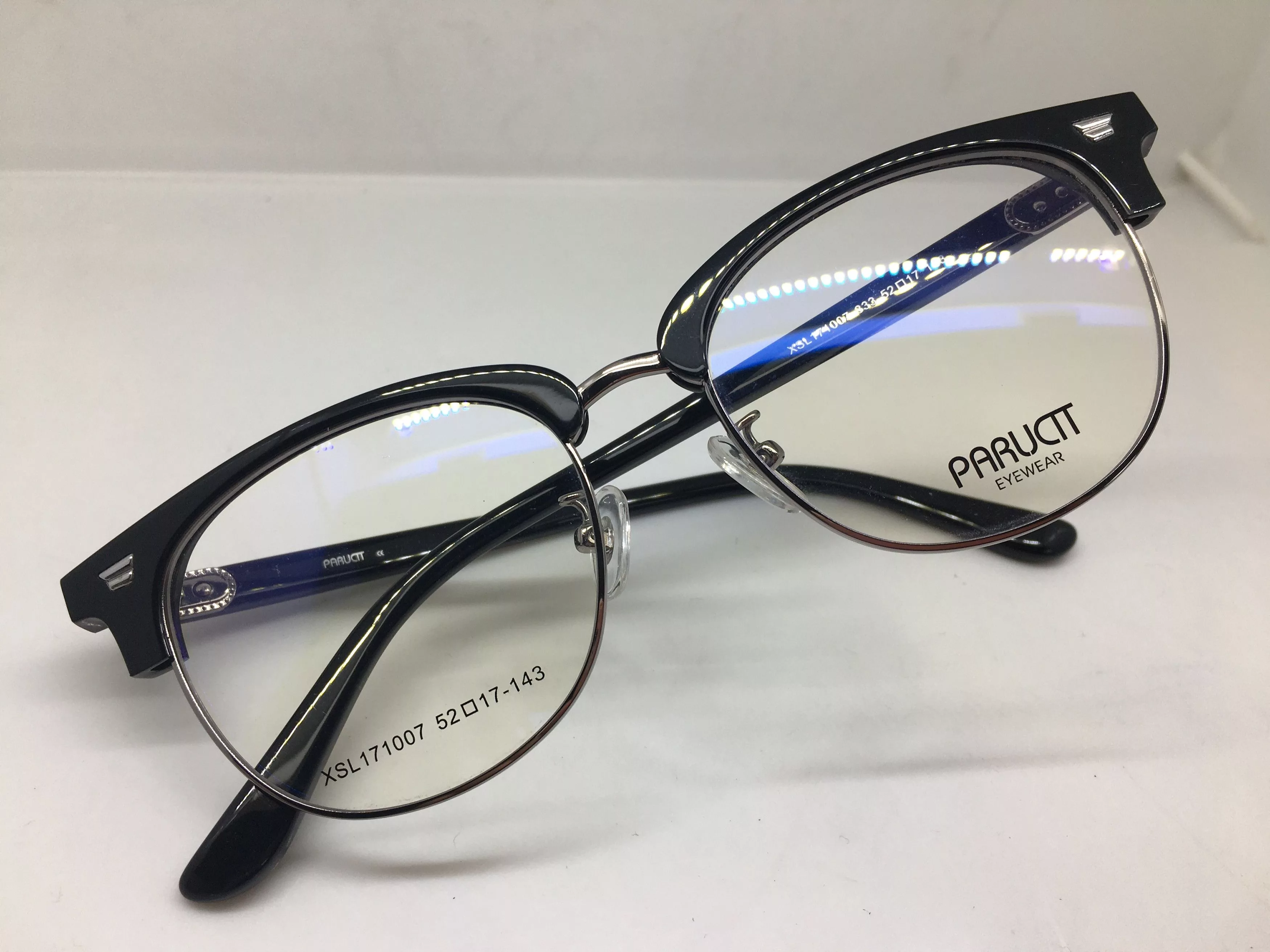 Other Glasses Other Paructt Black Silver Malcolm X Eyeglasses Frame