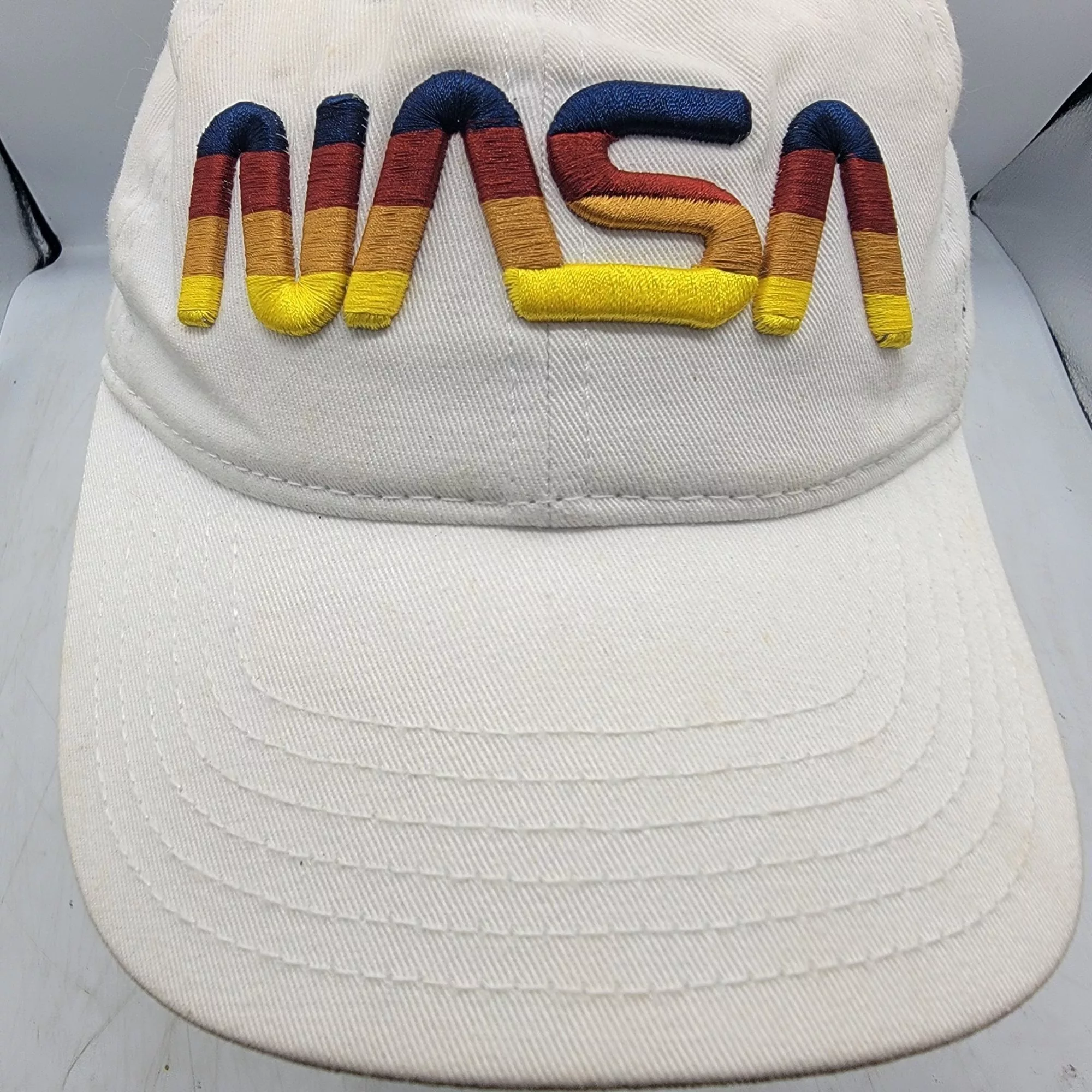 Mad Engine Hats NASA Embroidered Logo White Hat Cap By Mad Engine Casual Lig