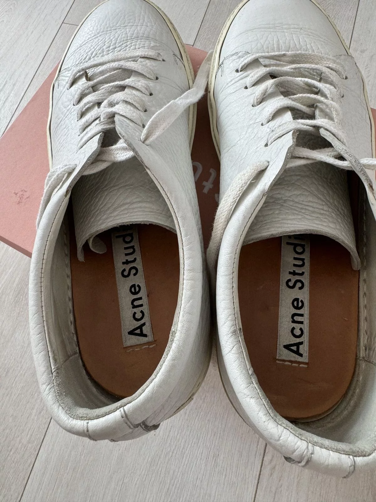 Acne Studios Casual Leather Shoes Acne Studios Adrian Grain White