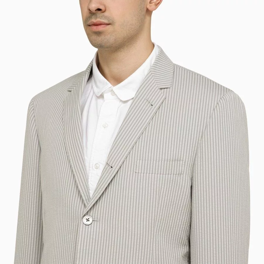 Thom Browne Light Jackets Thom Browne o1d2blof0724 Single-breasted Jacket in Light Grey Gray