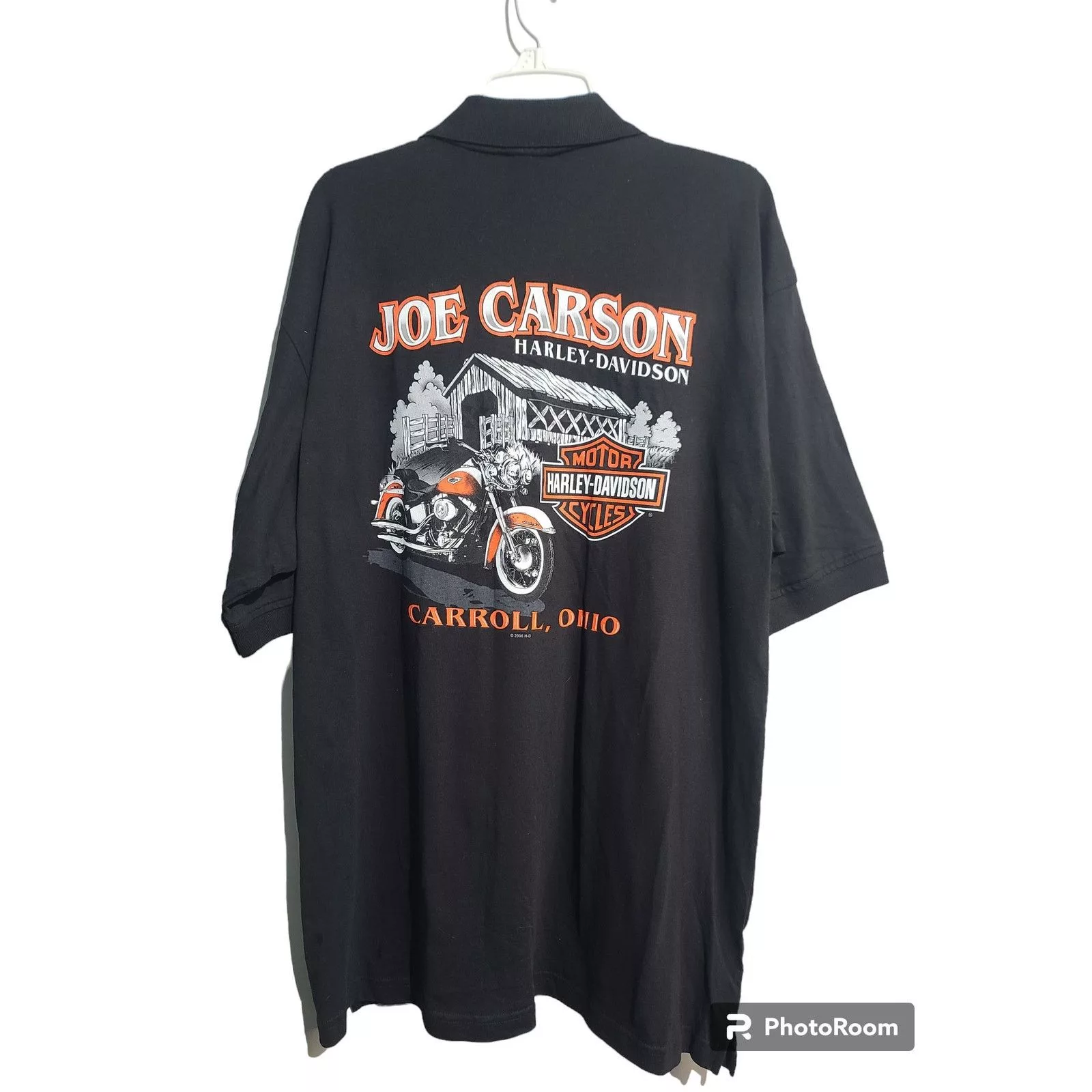 Harley Davidson Polos Harley Davidson Vintage Flame Polo Black