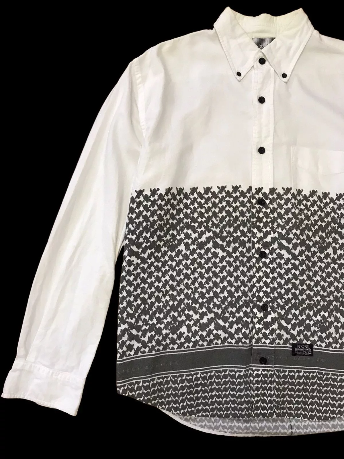 Babylon Shirts Button Ups 🐝 DestroyBabylon Mini Bee Full Print Half Gray