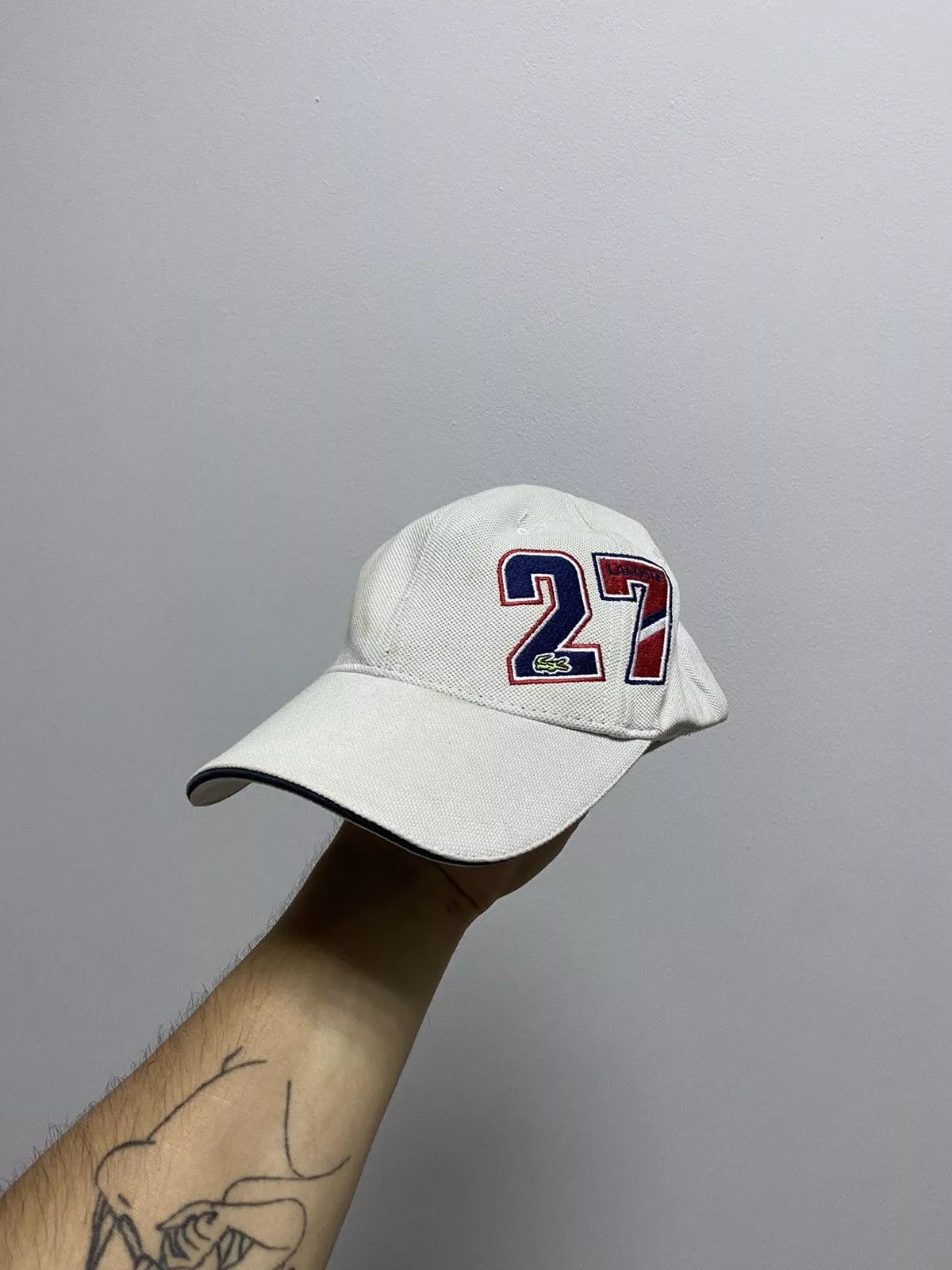 Lacoste Hats Lacoste × Vintage Lacoste Sport Cap Vintage Big Embroidered Logo 27 Crocodile White Streetwear