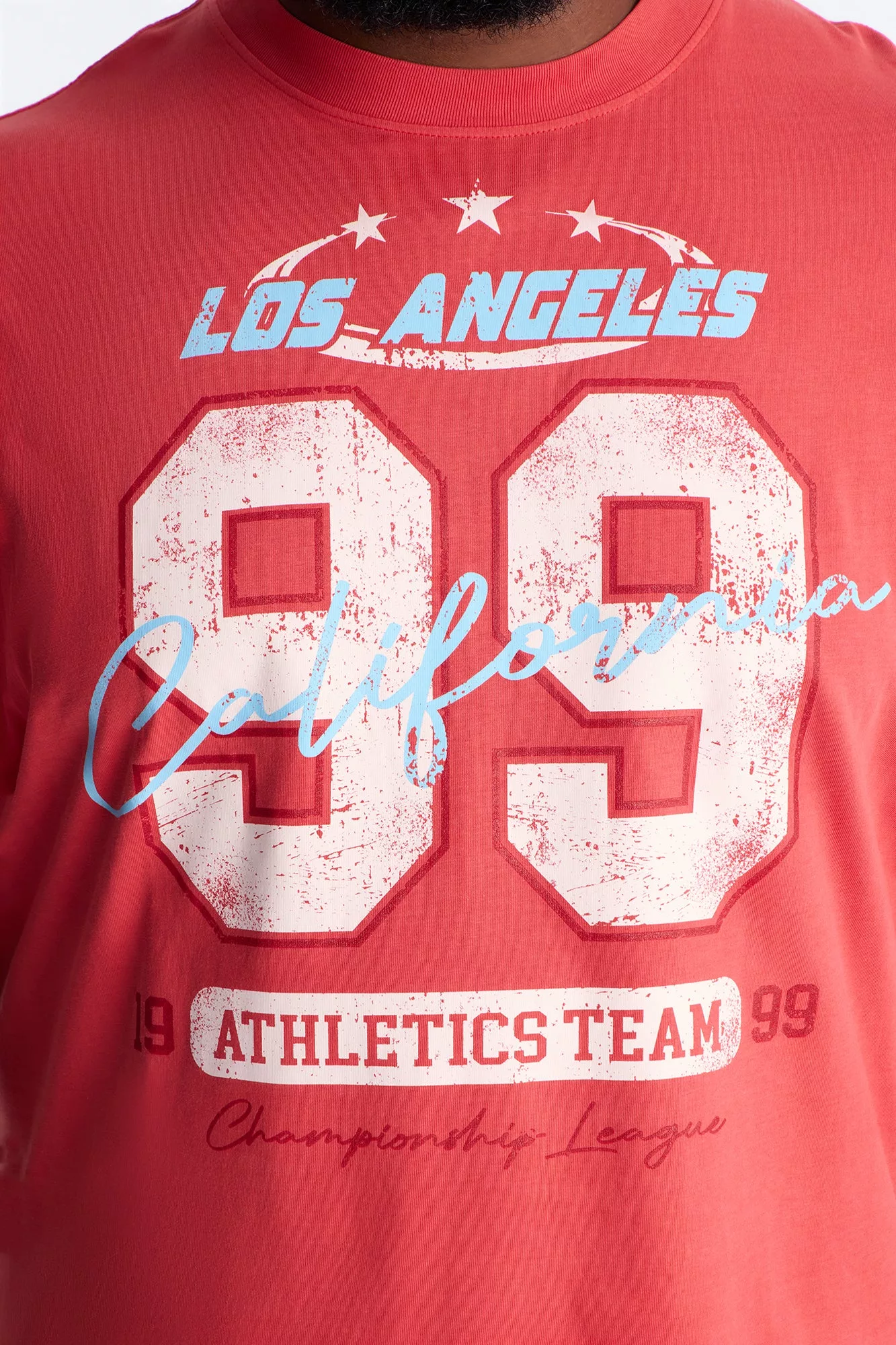 LA Athletics Team 99 Oversized Short Sleeve Tee - Red