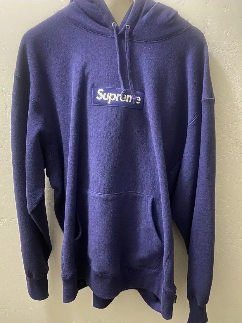 Supreme Sweatshirts Hoodies Supreme Box Logo Indigo/Mid blue/purple
