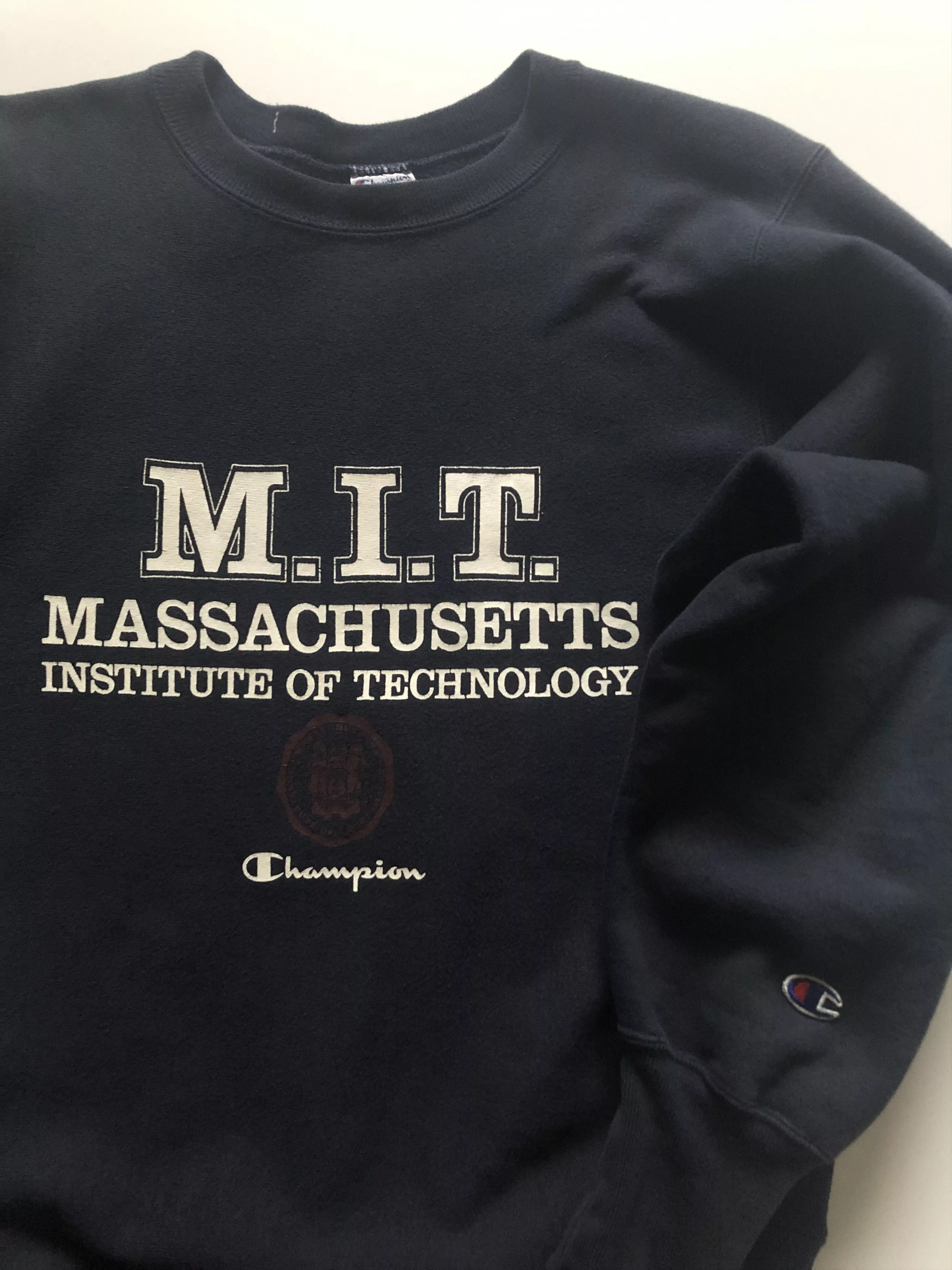 Champion Sweatshirts Hoodies Champion × Vintage Vintage MIT Champion Reverse Weave Sweatshirt Blue