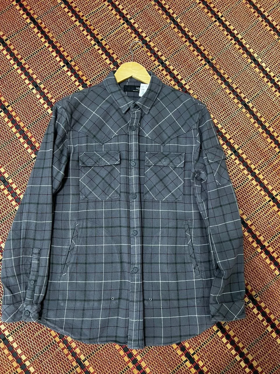 Undercover Shirts Button Ups Undercover × Uniqlo Undercover Grey Plaid Flannel Gray