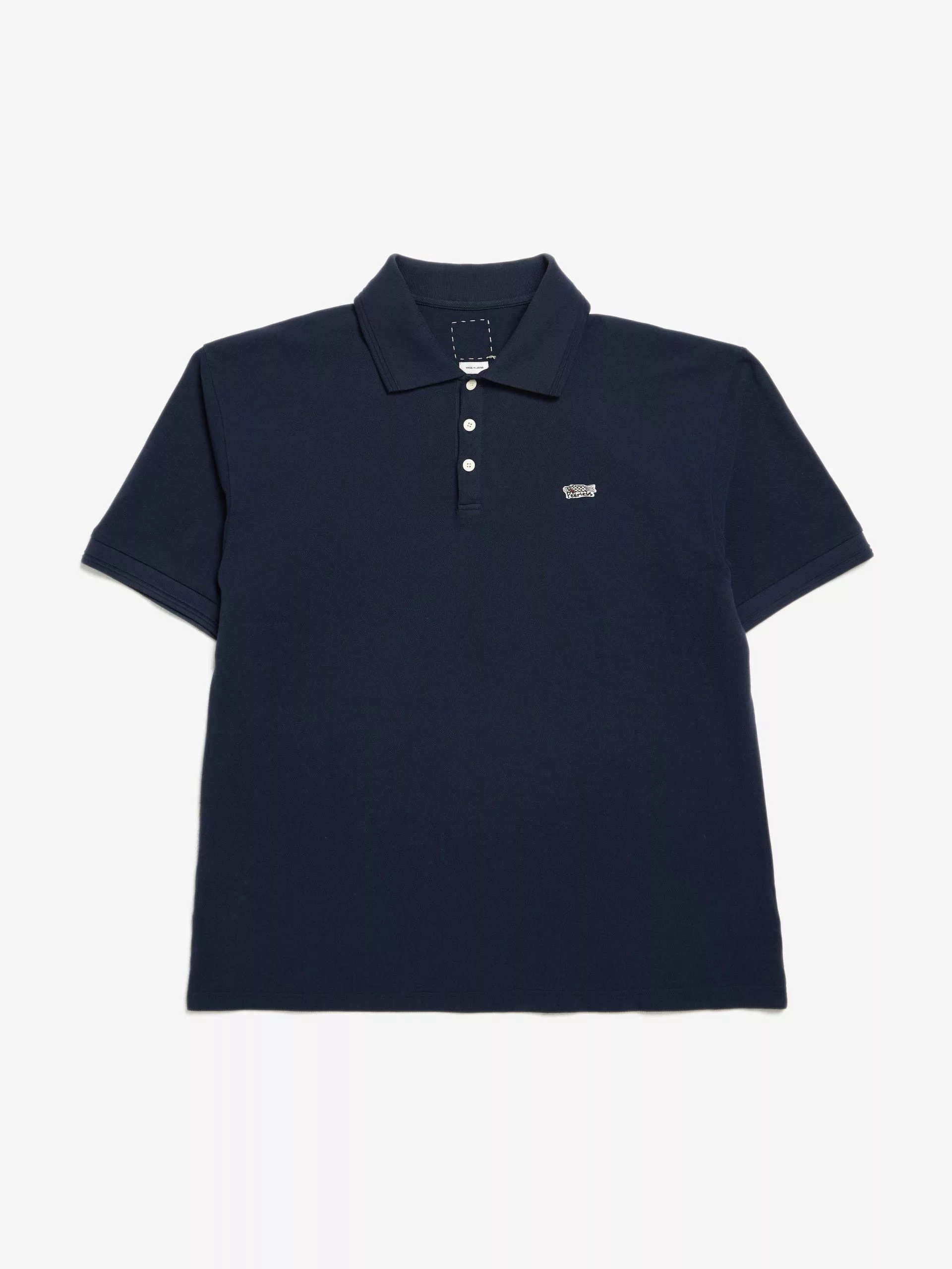 Visvim Long Sleeve T Shirts Visvim Navy Embroidered Cotton Polo Blue