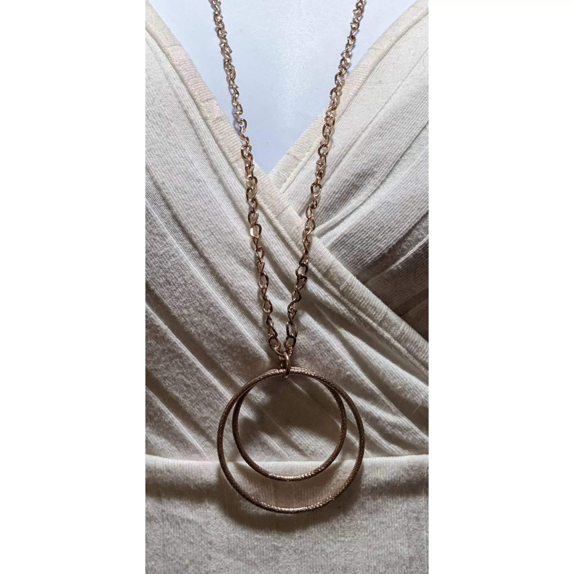 Other Necklaces Other Rose Gold Double Circle Pendant Necklace