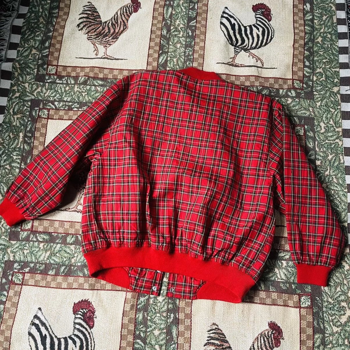 Vintage Light Jackets Vintage Y2K Check Paid Bomber Jacket Red Avant-Garde