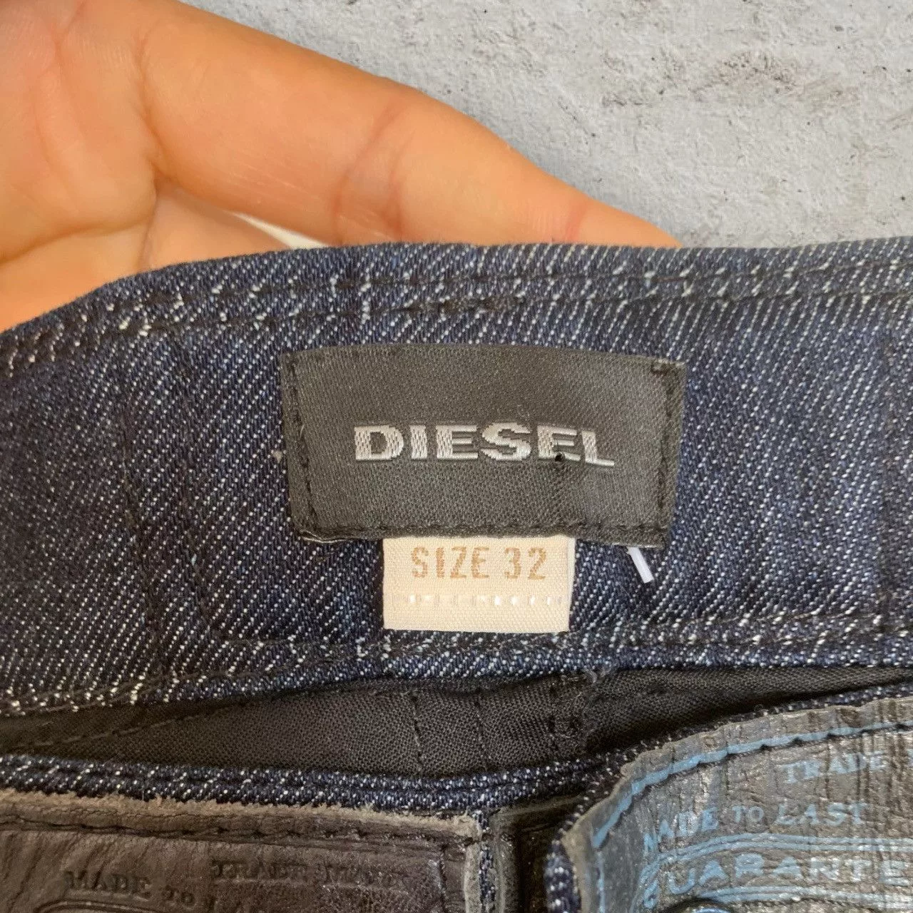 Diesel Casual Pants DIESEL Size 32 REBOOT Leather Patchwork Pants Black
