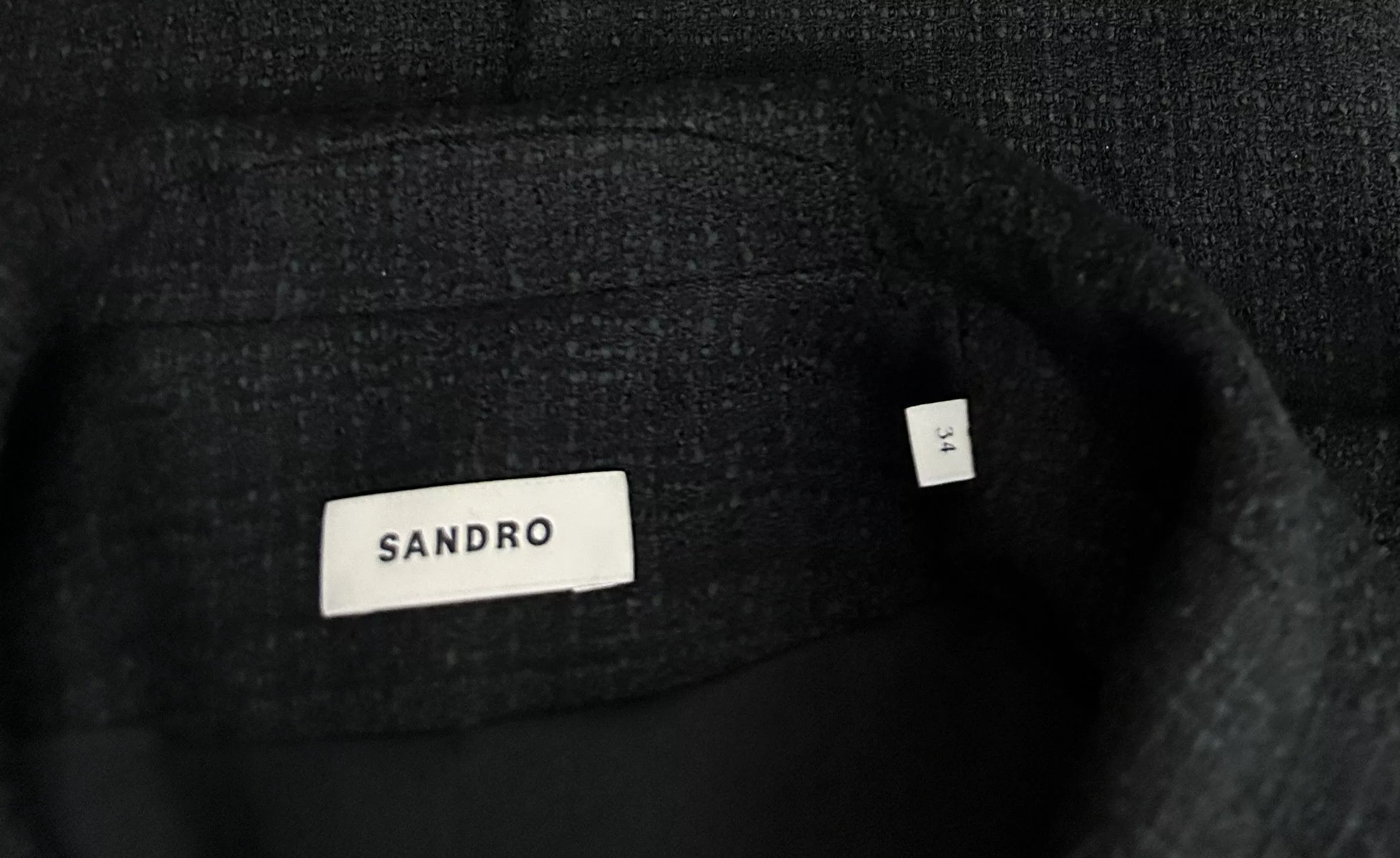 Sandro Mini Dresses Sandro Short Tweed Dress Black