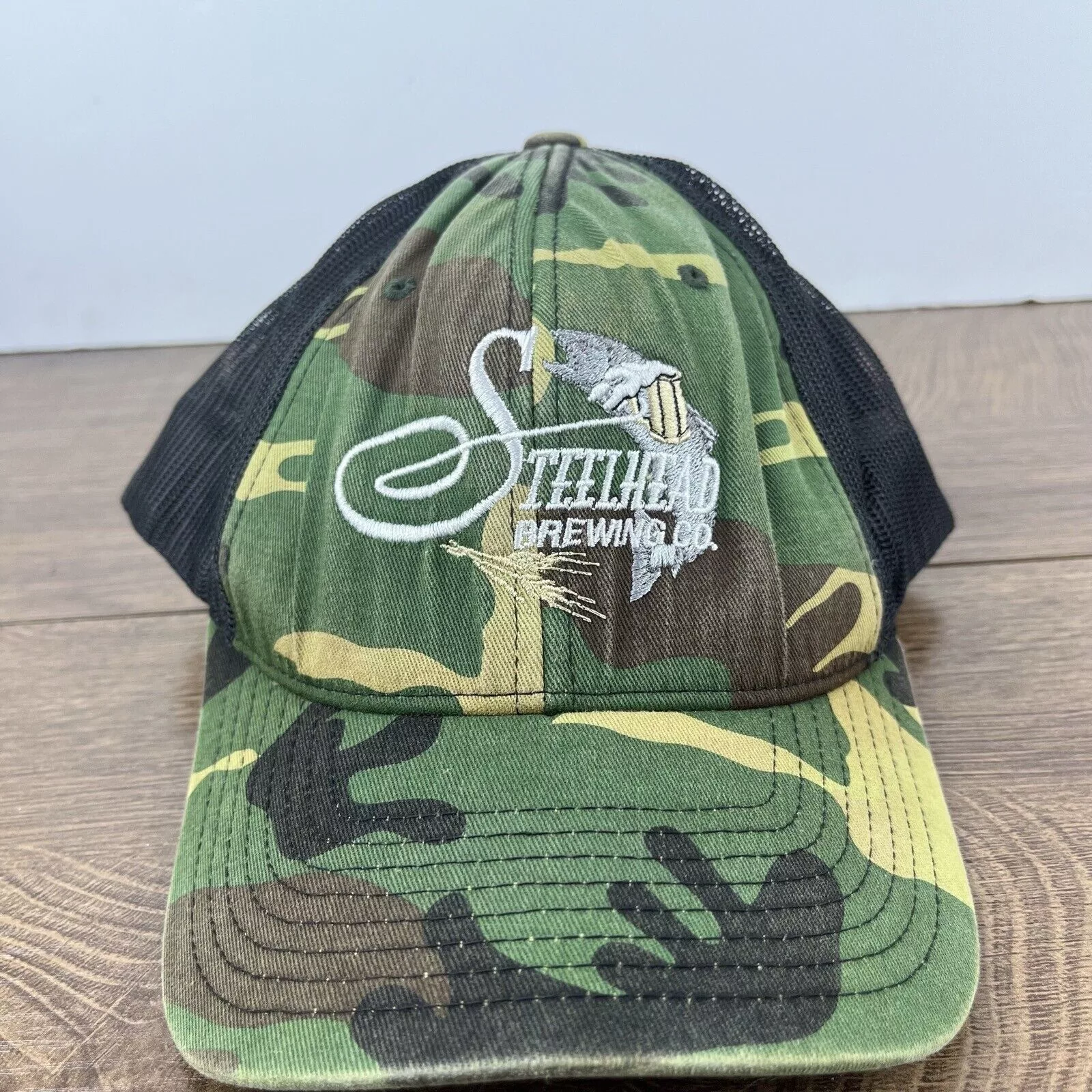 Other Hats Other Steelhead Brewing Hat Adjustable Hat Camo Adjustable Hat Gre Green