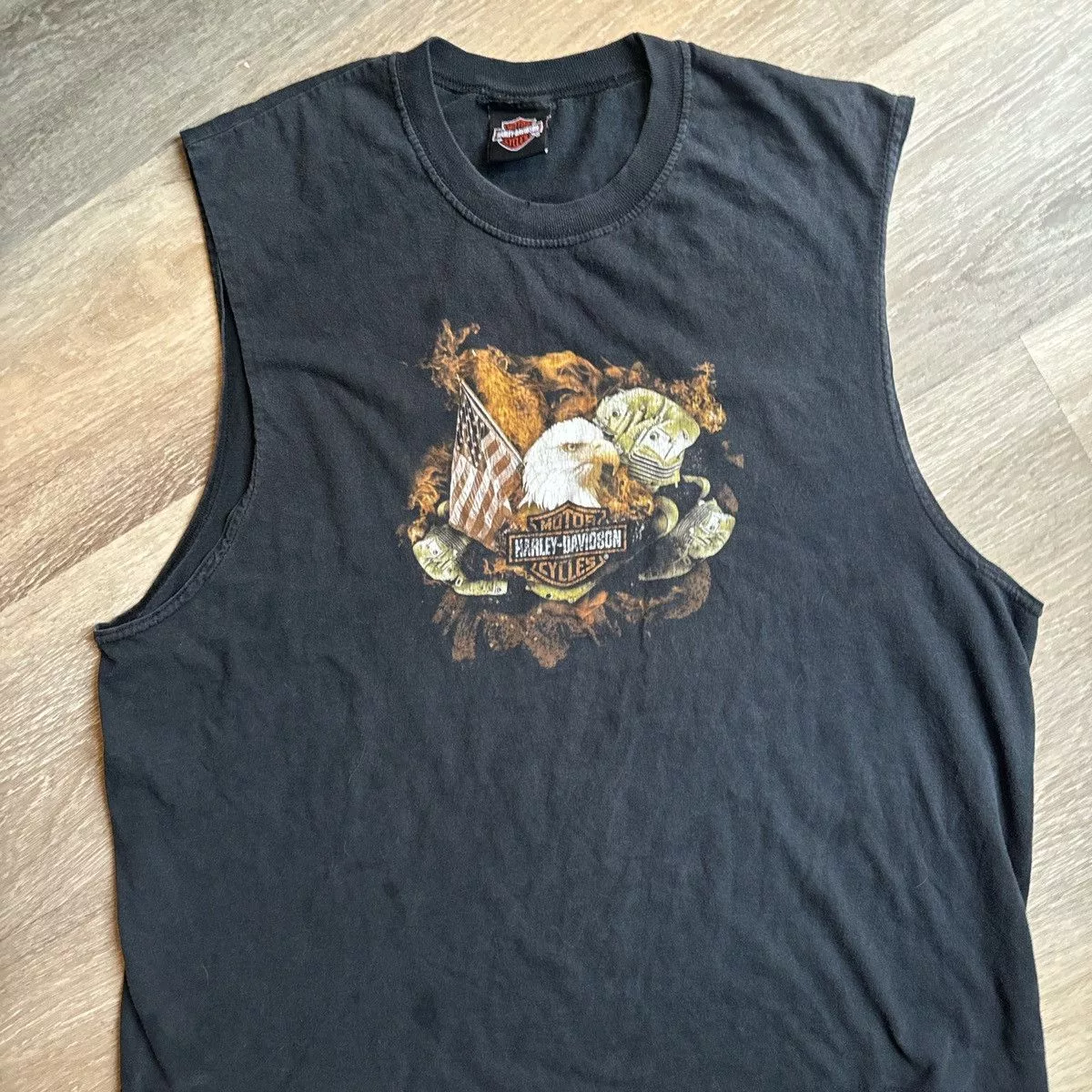 Harley Davidson Tank Tops Sleeveless Harley Davidson cuttoff shirt Black