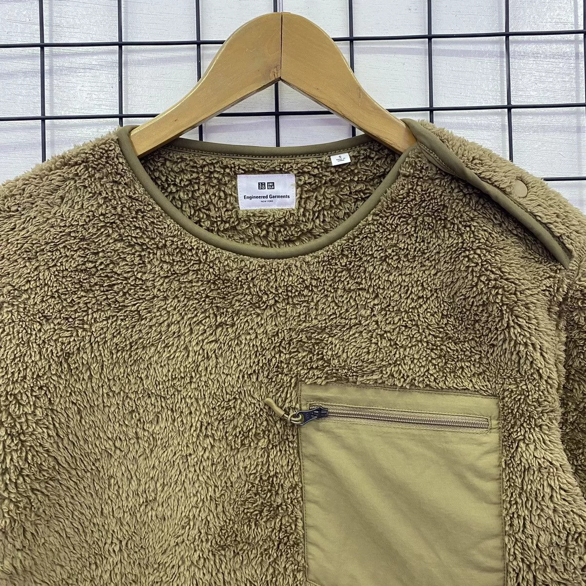 Engineered Garments Light Jackets Engineered Garments × Japanese Brand × Uniqlo Engineered Garment Uniqlo Fleece Jacket Single Pocket Brown