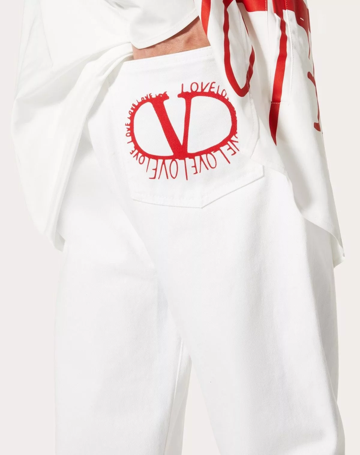 Valentino Denim Valentino Love logo denim jeans size29 White
