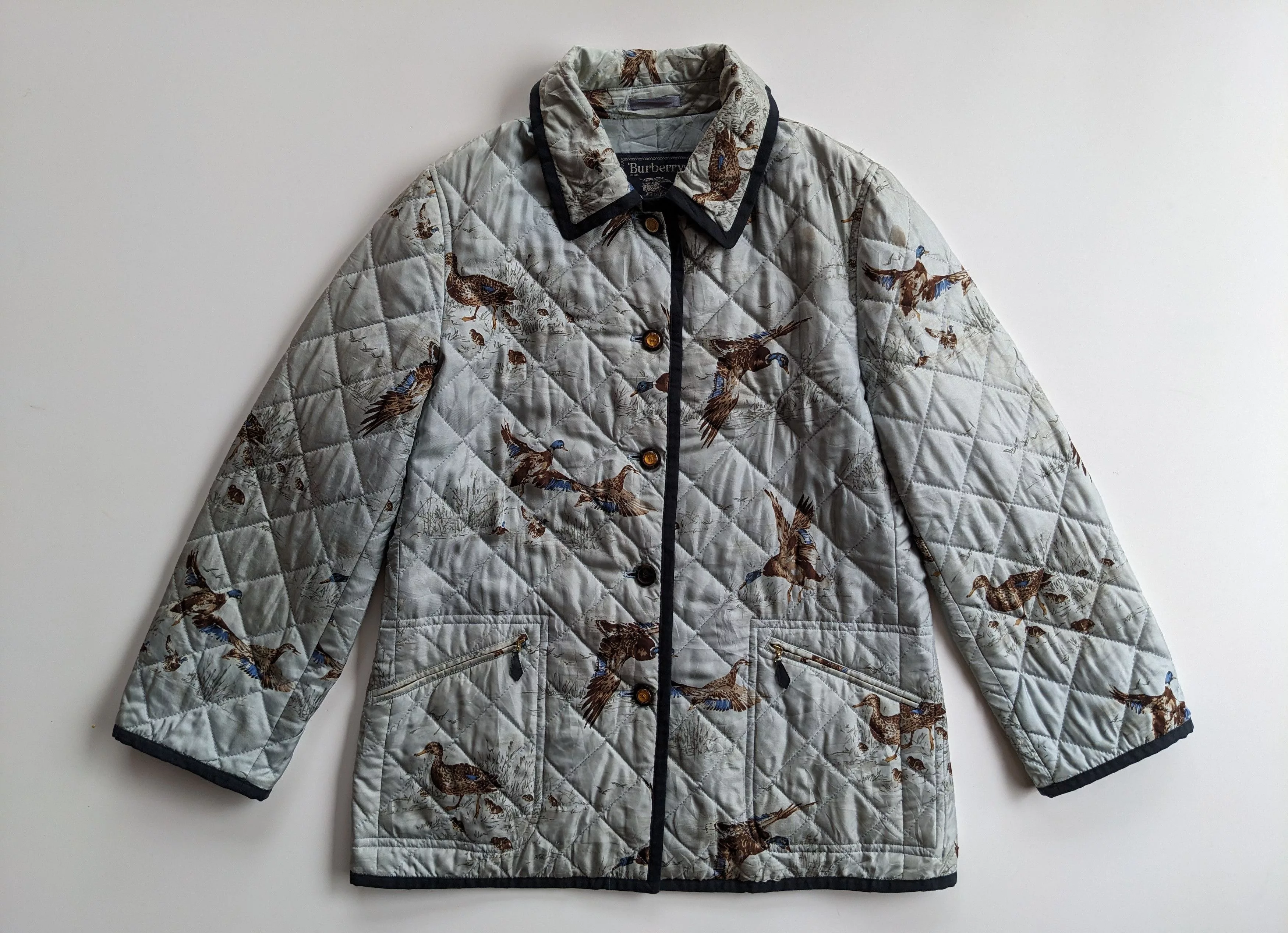 Burberry Light Jackets Burberry × Vintage Vintage Burberrys quilted jacket duck motif Gray