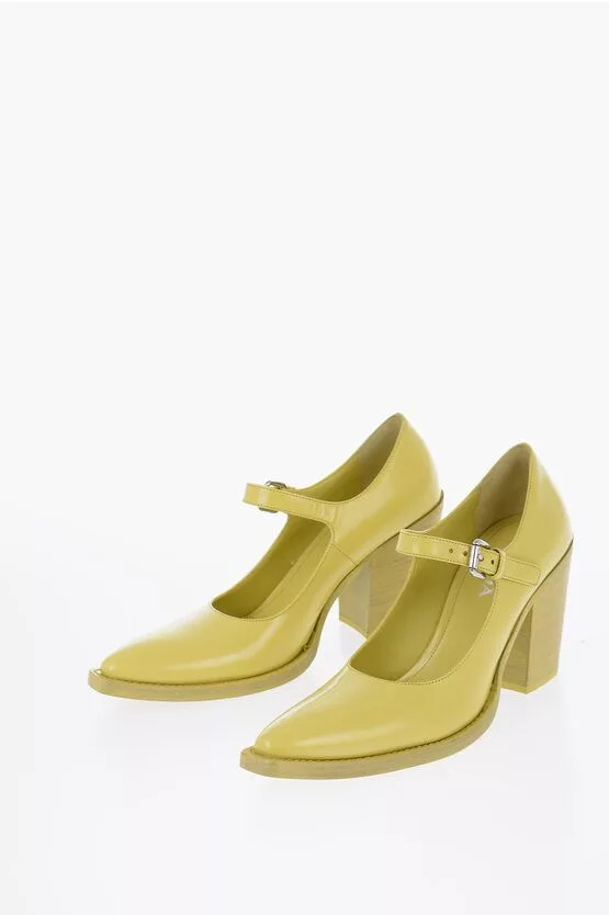 Prada Heels Prada Mary Jane Leather Pumps in yellow
