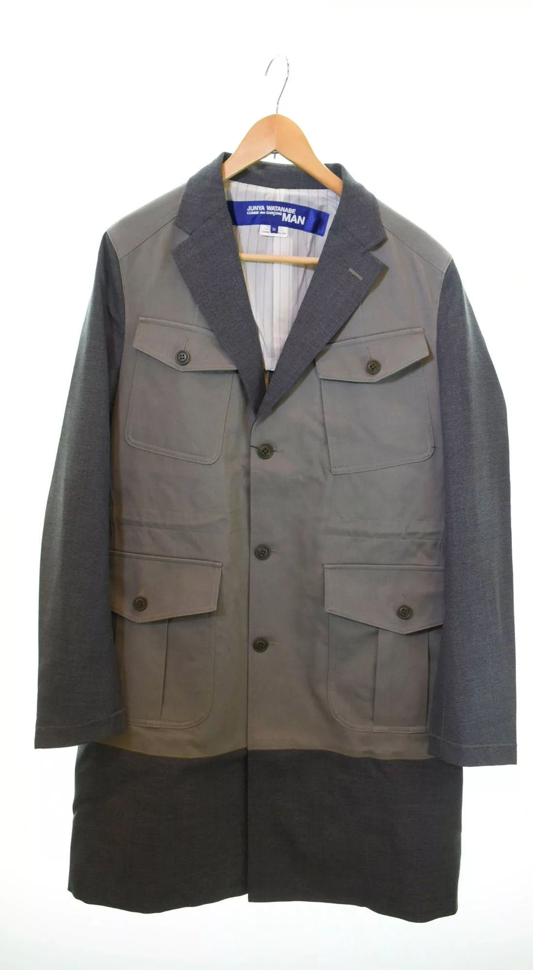 Junya Watanabe Light Jackets Junya Watanabe Jacket Switching Polyester Long Length Gray