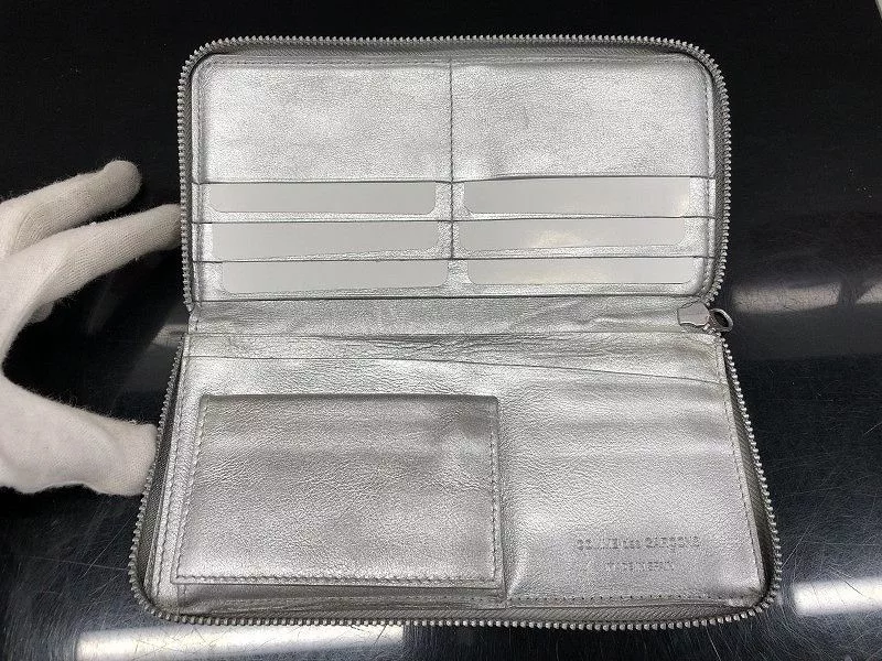 Comme des Garcons Wallets Comme des Garcons Wallet Long Paint Round Zip Gray
