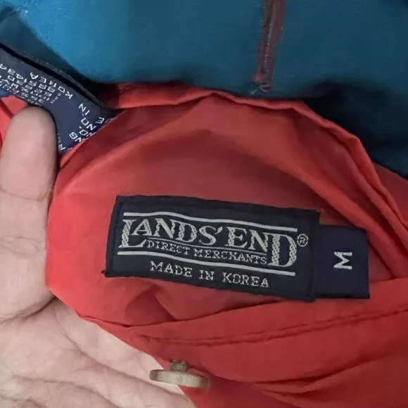 Lands' End Rain Jackets Lands' End Lands End Bomber Windbreaker Jacket Medium Reversible Blue O