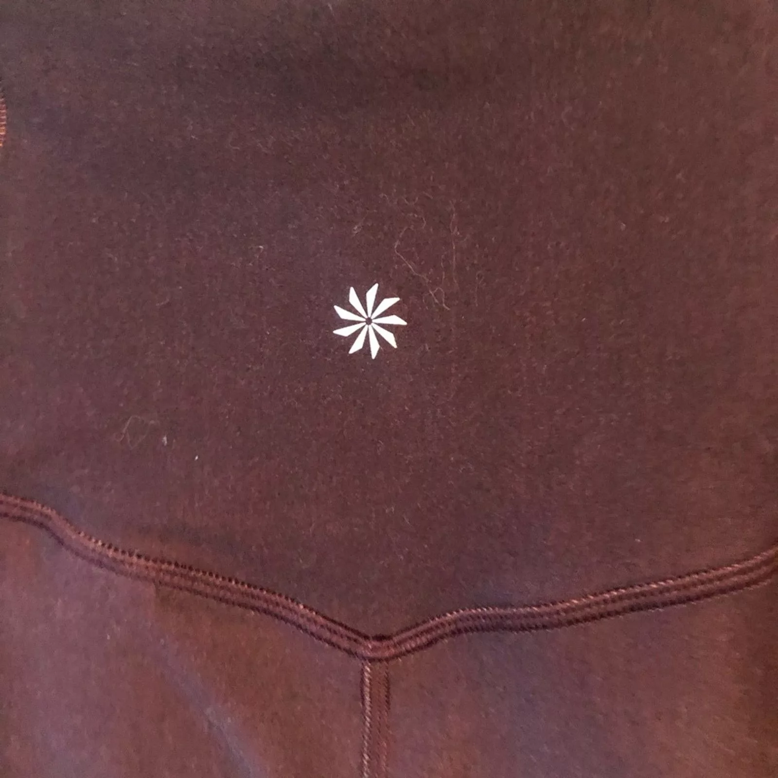 Athleta leggings burgundy top lighter bottom Brown