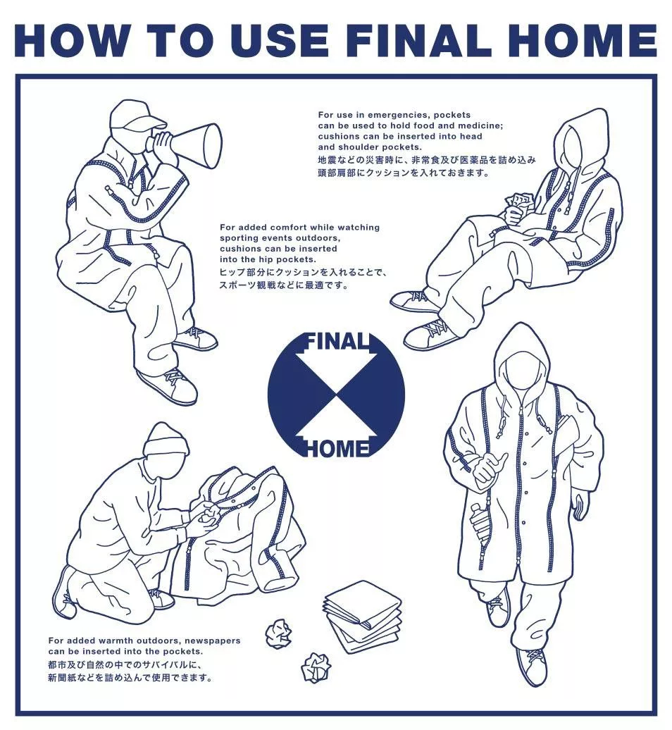 Final Home Light Jackets Final Home × Issey Miyake Grailed Final Home Runaway Survival Jacket by Issey Miyake Blue Vintage