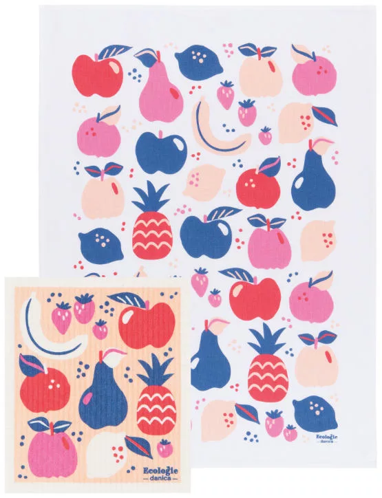 Tutti Frutti Towel & Swedish Dishtowel S/2