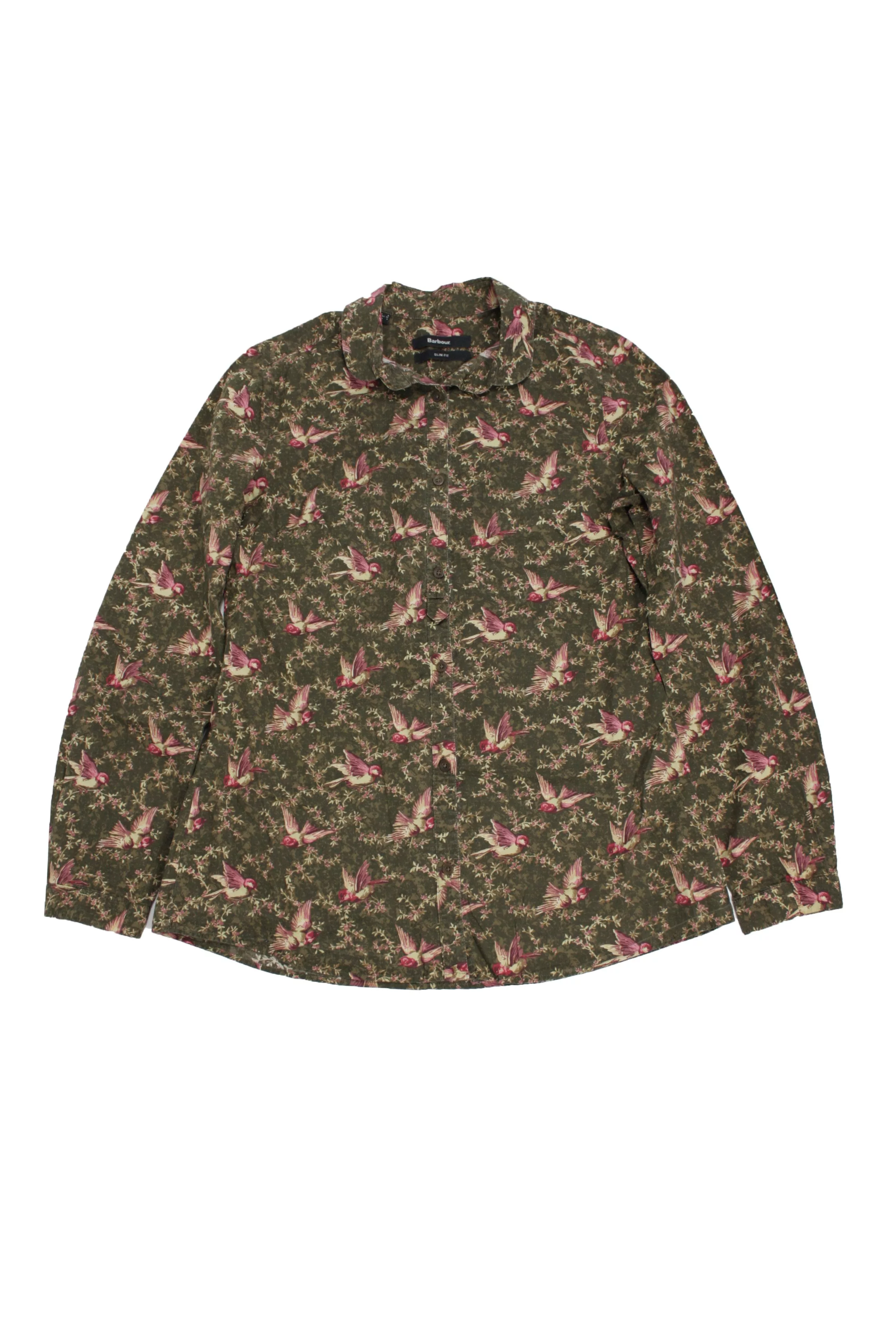 Barbour Button Ups Barbour Bantam Birds Printed Slim Fit LS Shirt Green