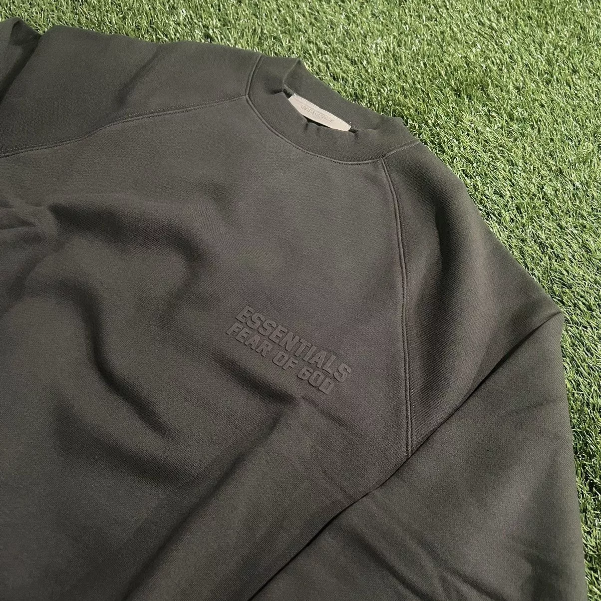 Essentials Long Sleeve T Shirts Essentials × Fear of God Fear Of God Essentials Off Black CrewNeck Size XXS