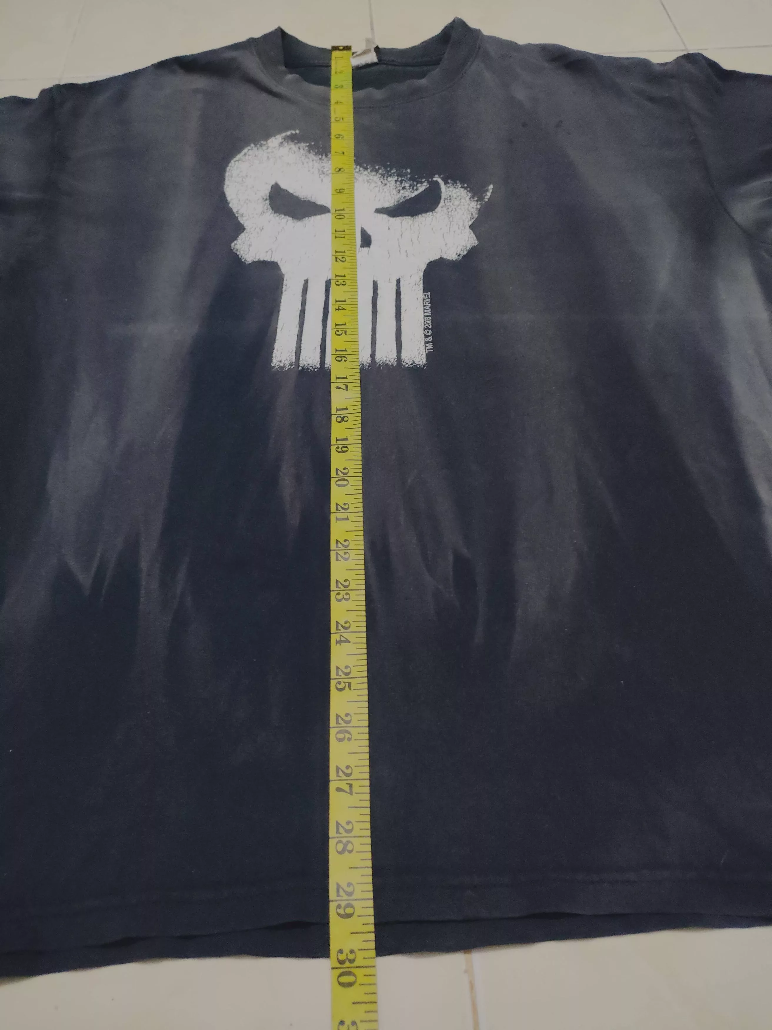 DC Comics Short Sleeve T Shirts DC Comics × Vintage Vintage DC Comics Punisher Marvel Faded Tee Black