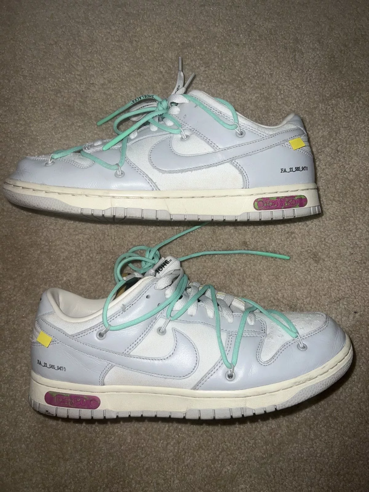 Designer Low Top Sneakers Designer × Nike × Off-White Nike Dunk Low Off White Lot 4 of 50