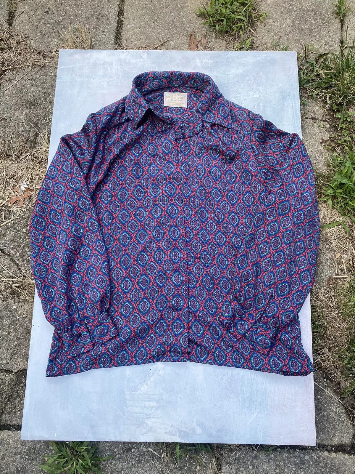 Pendleton Shirts Button Ups Pendleton × Vintage Crazy vintage Pendleton country sophisticates silk shirt Blue