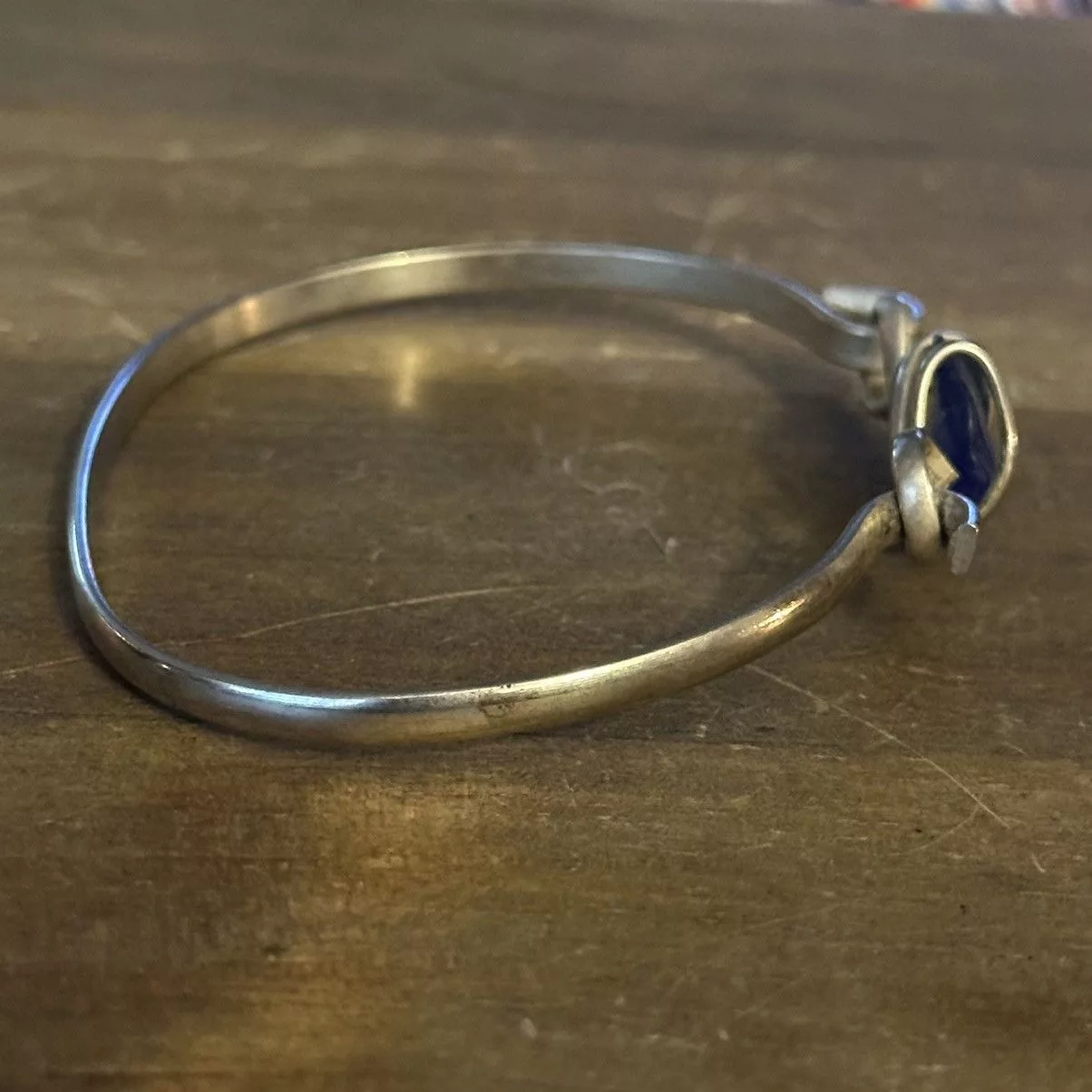 Other Bracelets Other Blue sea glass bangle bracelet Silver