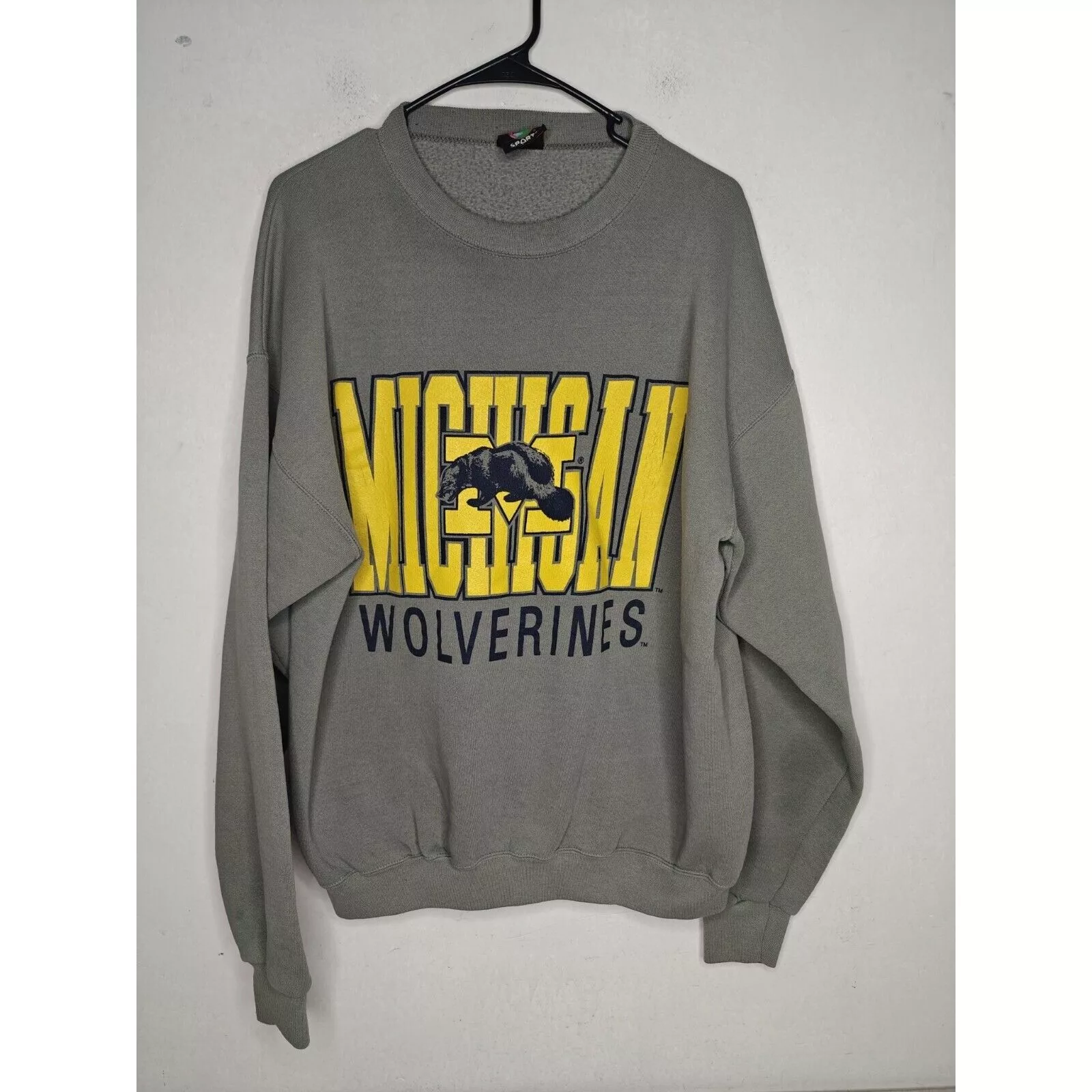 Vintage Sweatshirts Hoodies Michigan Wolverines Vintage Crewneck Graphic Sweatshirt Size White