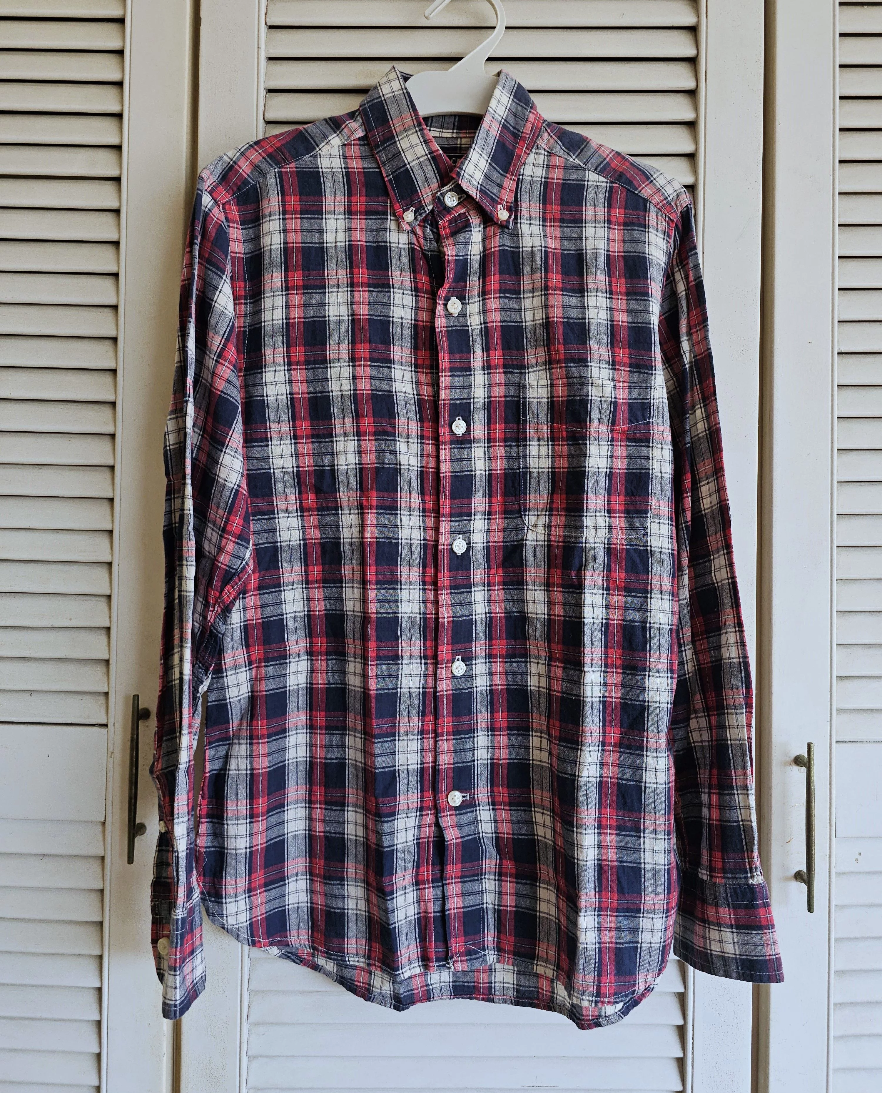 Sugar Cane Shirts Button Ups Sugar Cane Long Sleeve Checkered Shirt