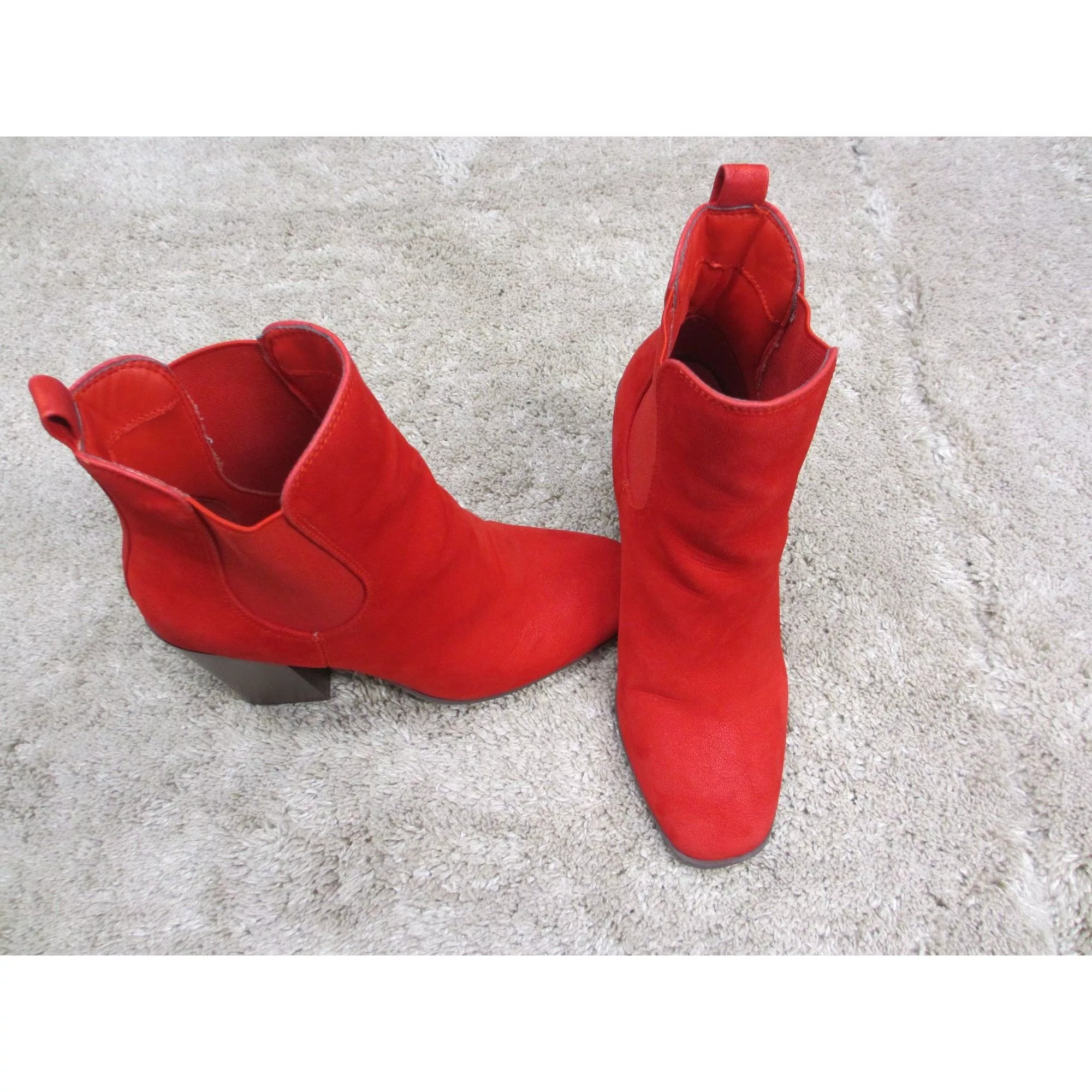 Other Boots Other JOURNEE COLLECTION WOMENS PULL ON RED ANKLE BOOTS 7