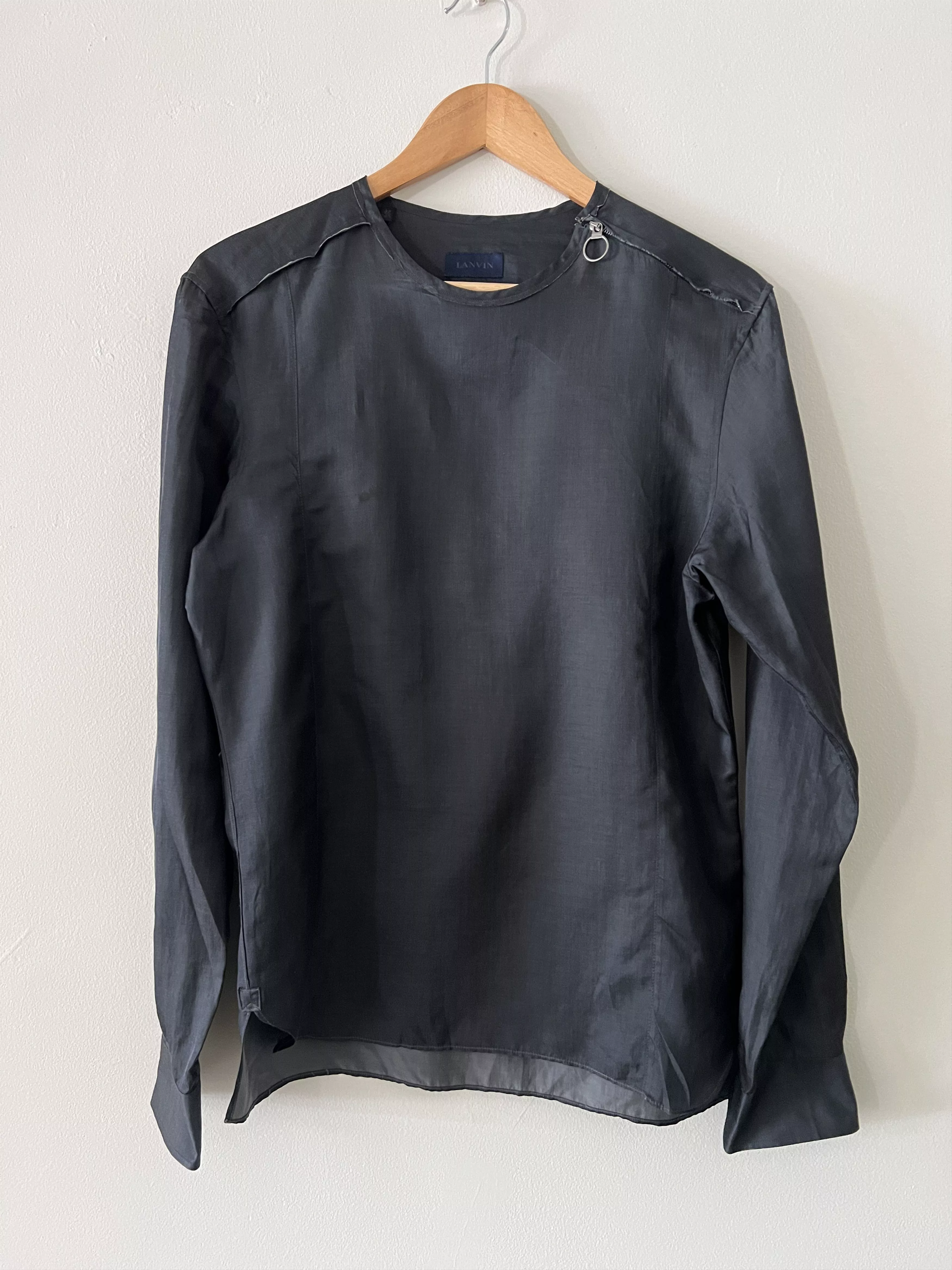 Lanvin Shirts Button Ups Lanvin Silk Cotton shirt, Lucas Ossendrijver era Gray