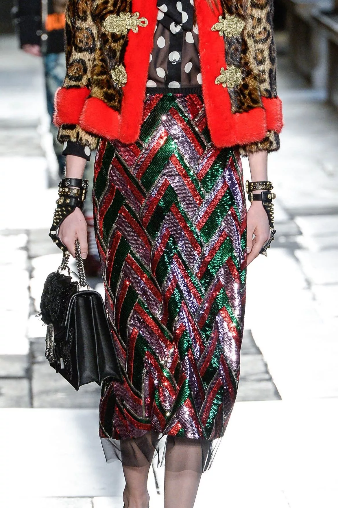 Gucci Midi Skirts Gucci Runway Sequinned Tulle Midi Skirt Multi