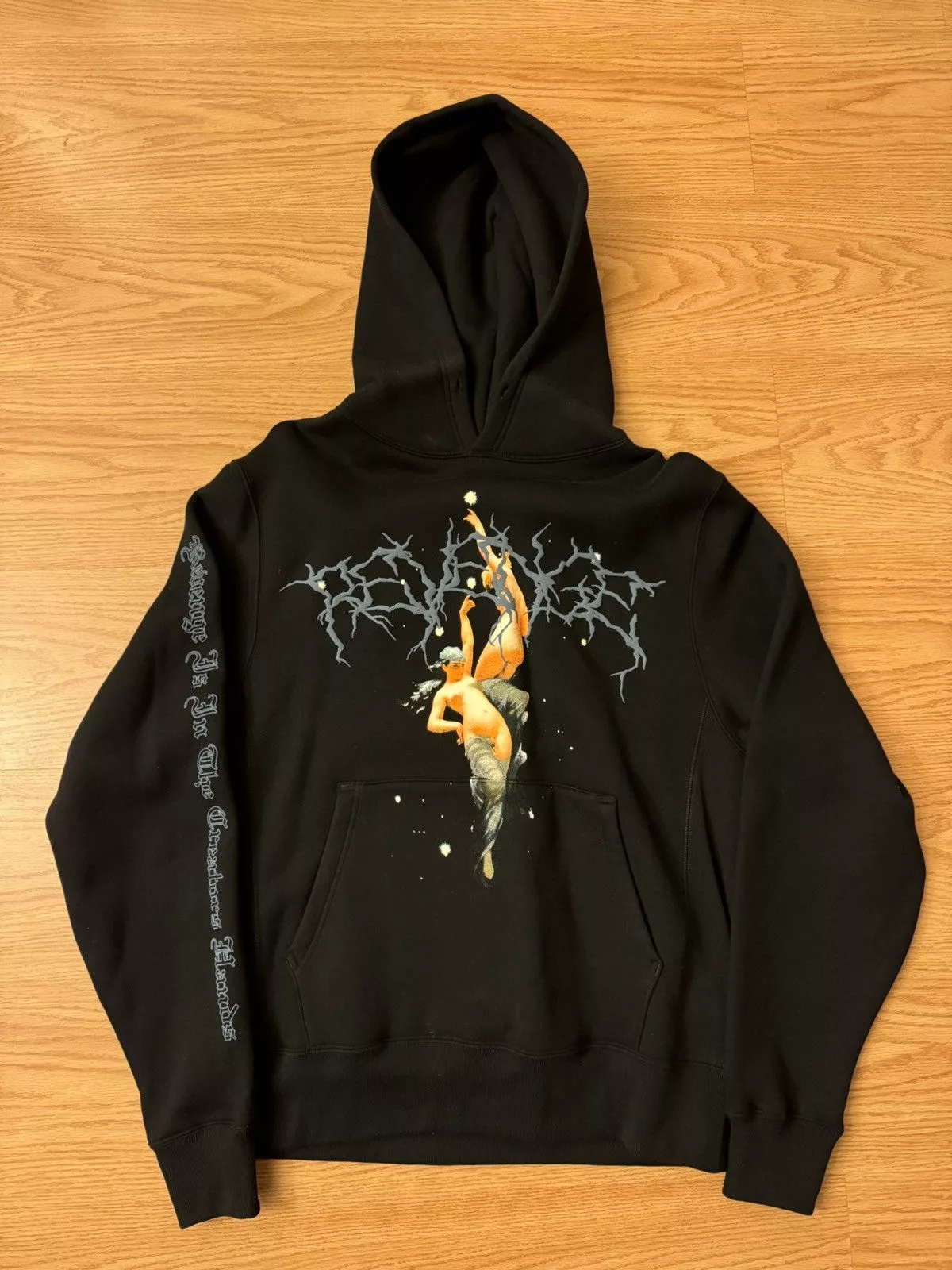 Revenge Sweatshirts Hoodies Revenge Angels Lightning Hoodie Black Streetwear