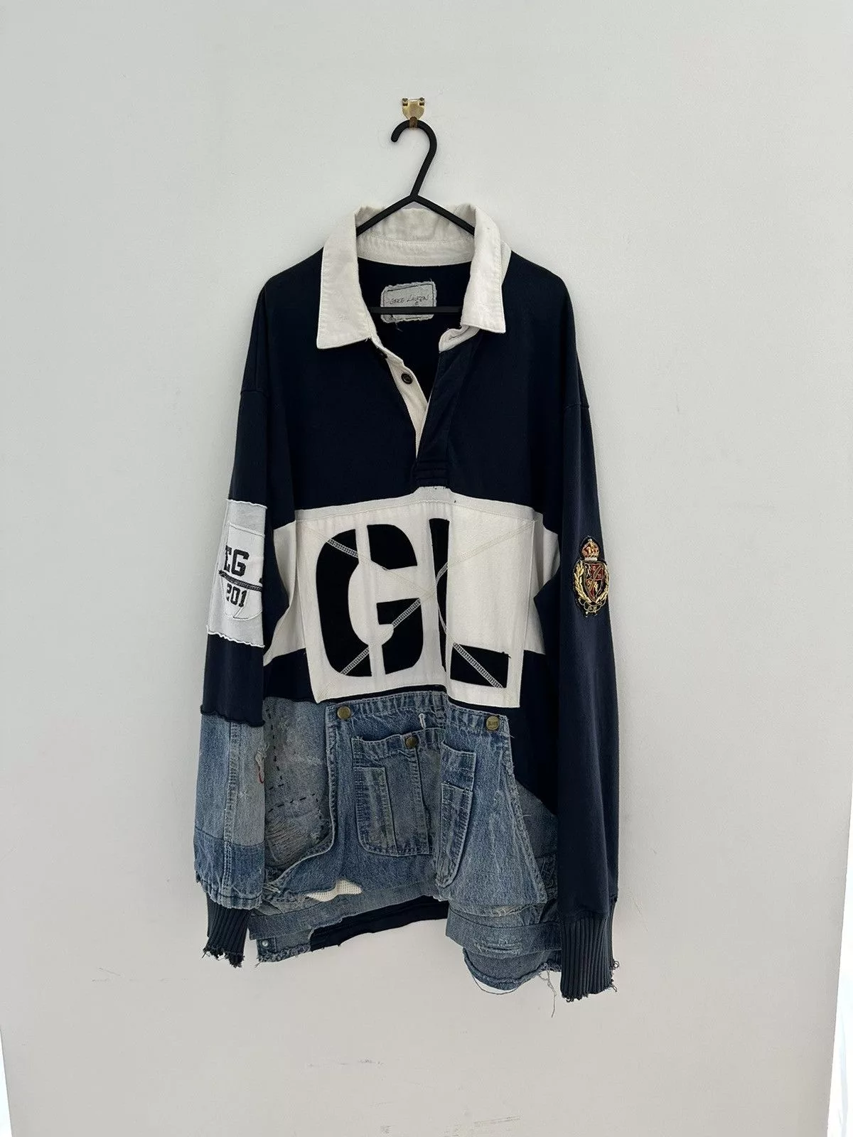 Greg Lauren Polos Greg Lauren SS19 Denim Patchwork jacket Blue