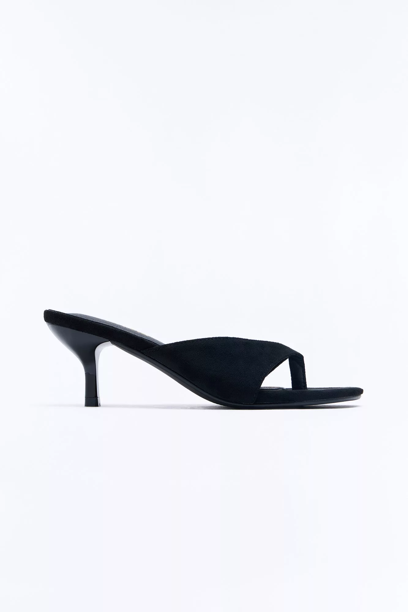 Staying Ready Thong Kitten Heels - Black