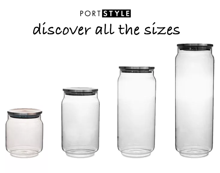 Glass Beveled Canister Silver Lid 34oz.