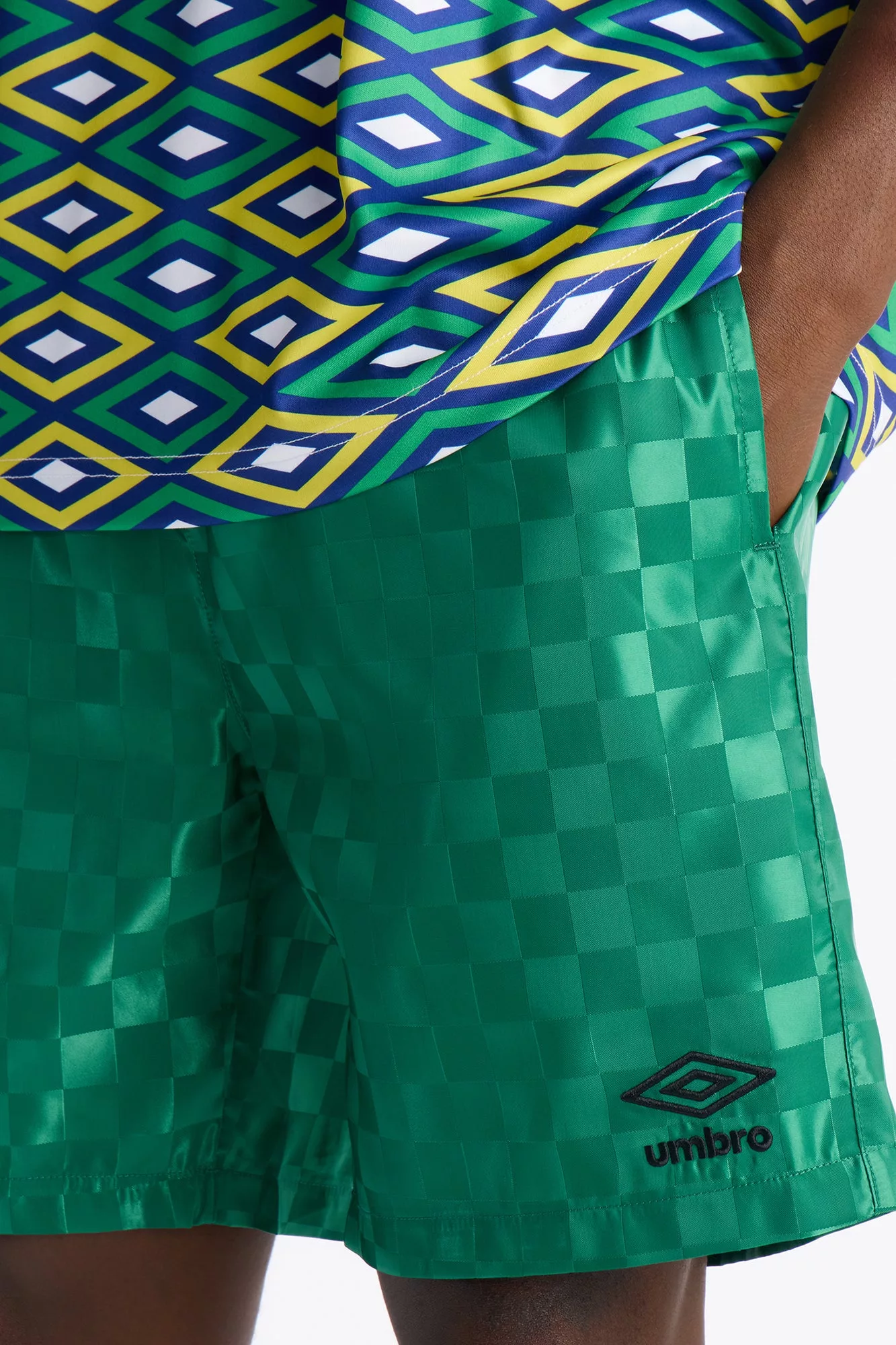 Umbro Checkered Soccer Shorts - Green